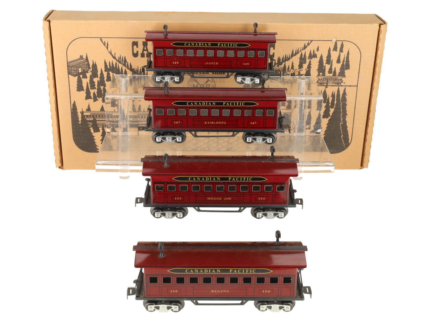 Marx 51931 O Gauge Canadian Pacific Passenger Cars (Set of 4) EX/Box