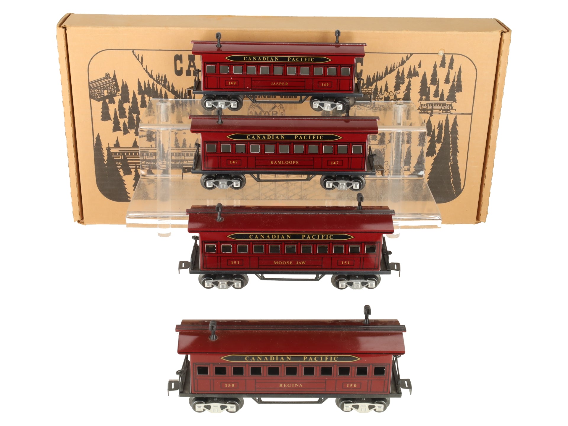 Marx 51931 O Gauge Canadian Pacific Passenger Cars (Set of 4) EX/Box