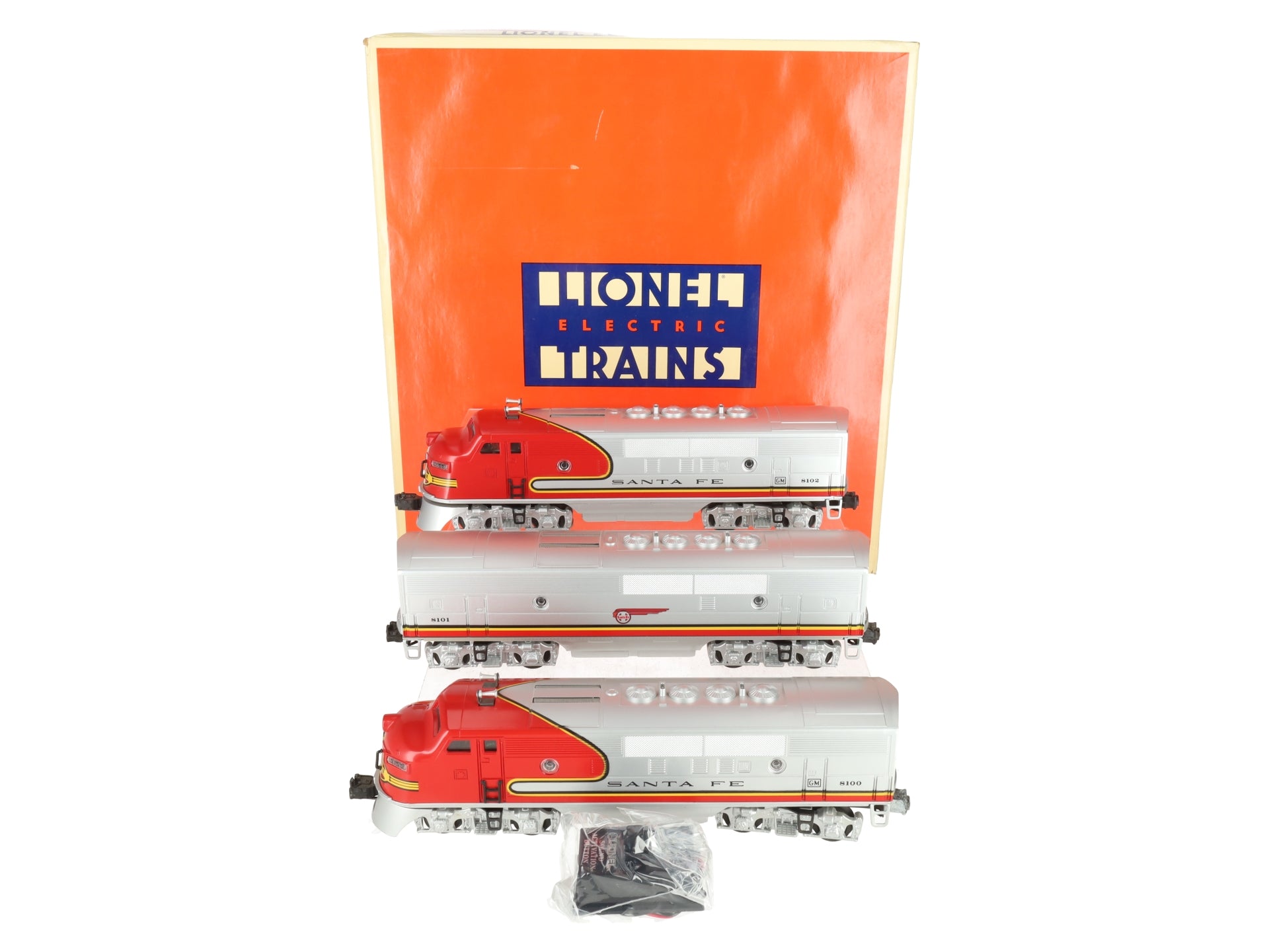 Lionel 6-11711 O Santa Fe F-3 ABA Diesel Locomotive Set #8100/8101/8102 with RS EX/Box
