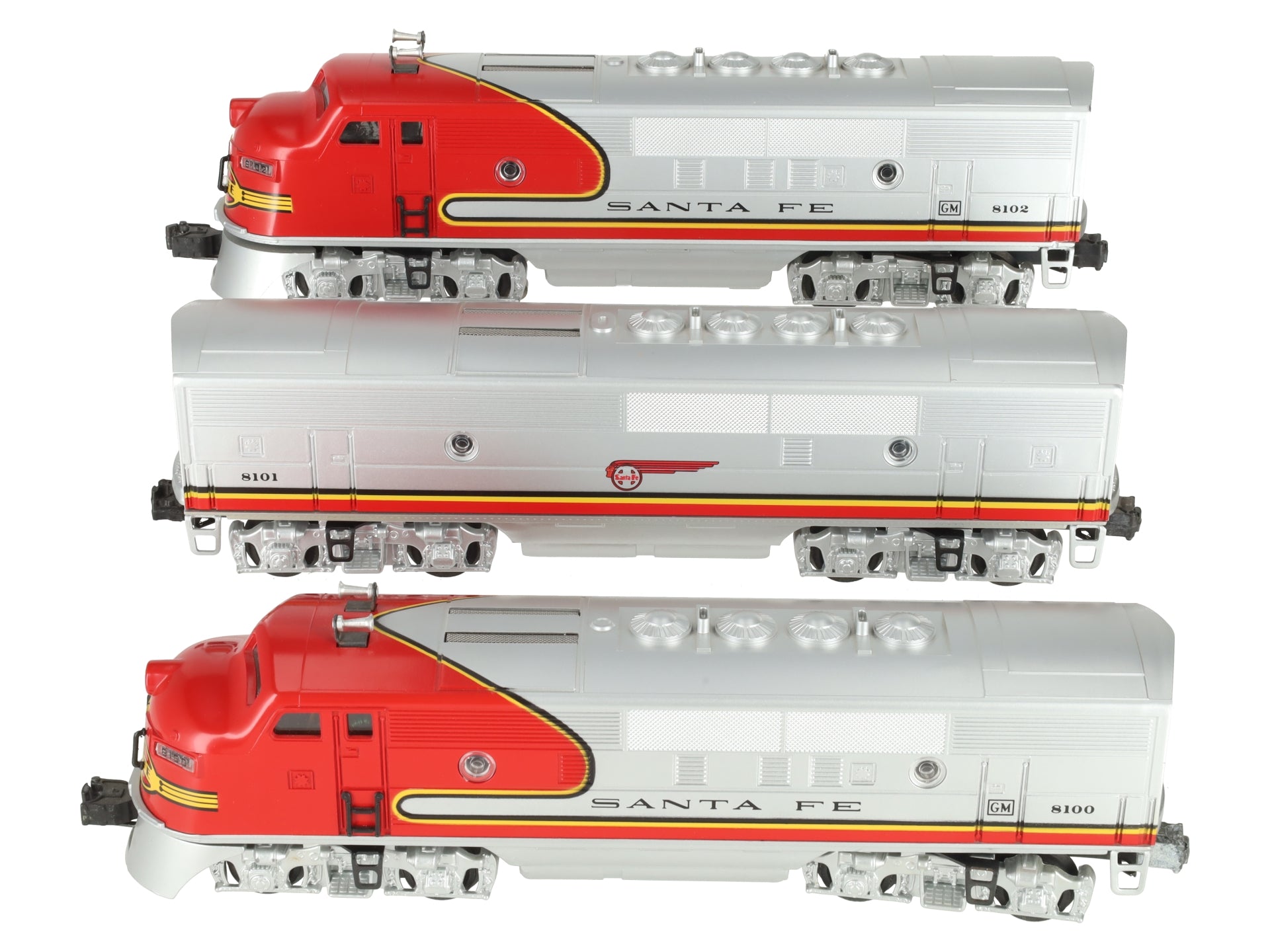 Lionel 6-11711 O Santa Fe F-3 ABA Diesel Locomotive Set #8100/8101/8102 with RS EX/Box