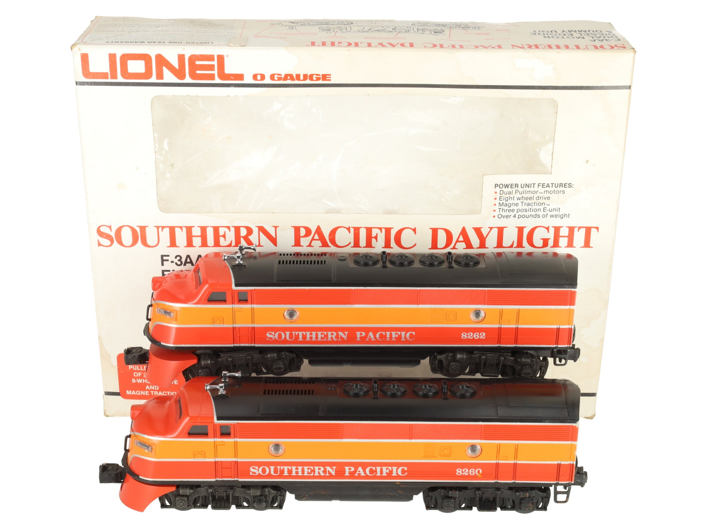 Lionel 6-8260 O Gauge Southern Pacific F3 AA Diesel Locomotive Set #8260/8262 VG/Box