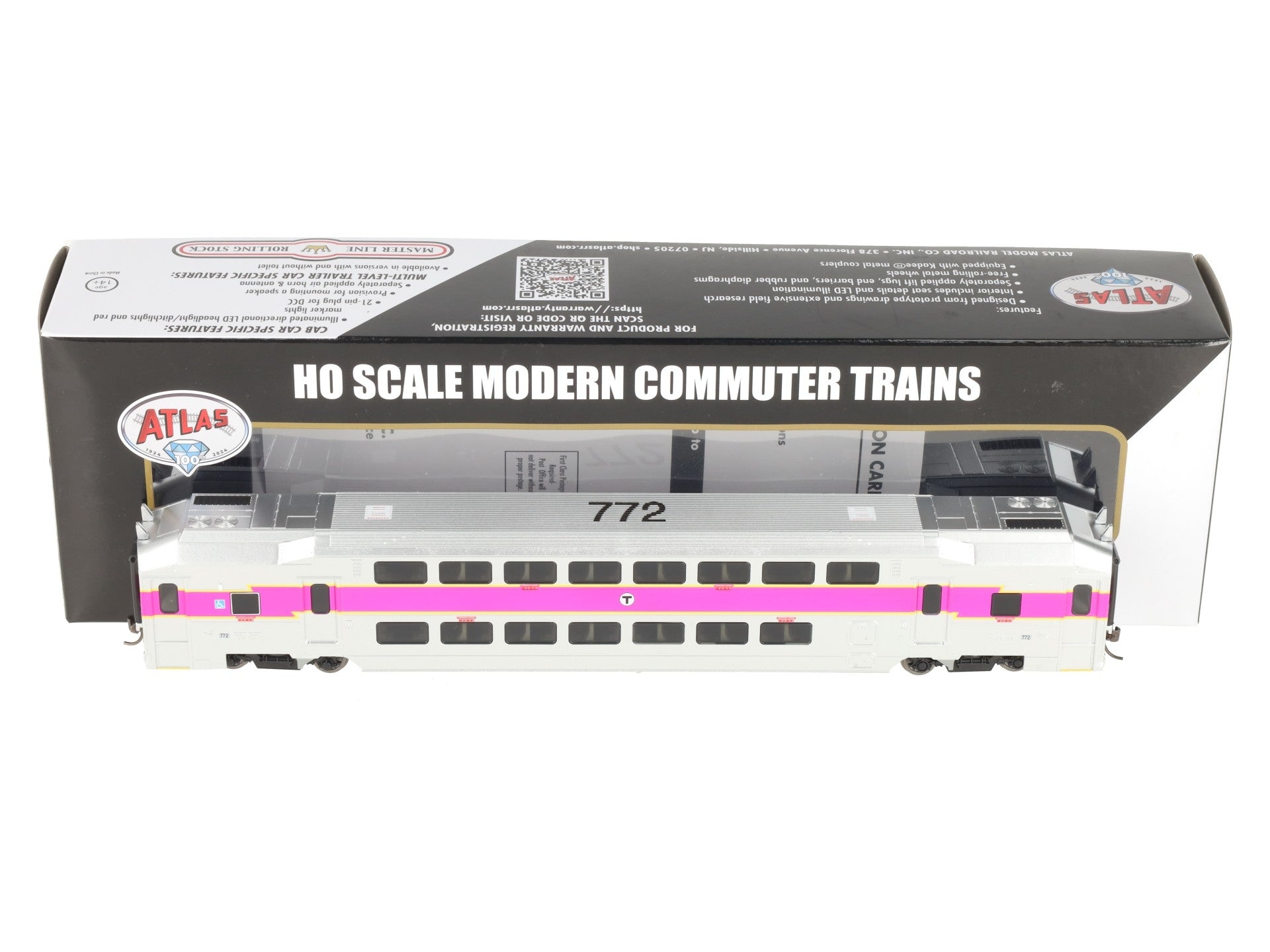 Atlas 20007399 HO Scale MBTA Master Multi-Level Trailer #772