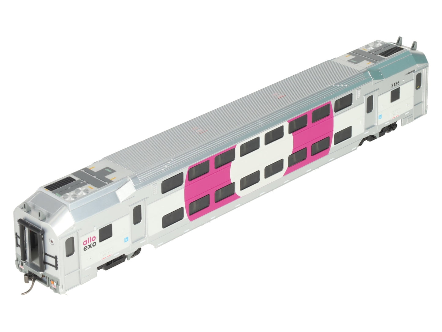 Atlas 20007392 HO Scale EXO [Purple] Modern Commuter Multi-Level Trailer #3136 LN/Box