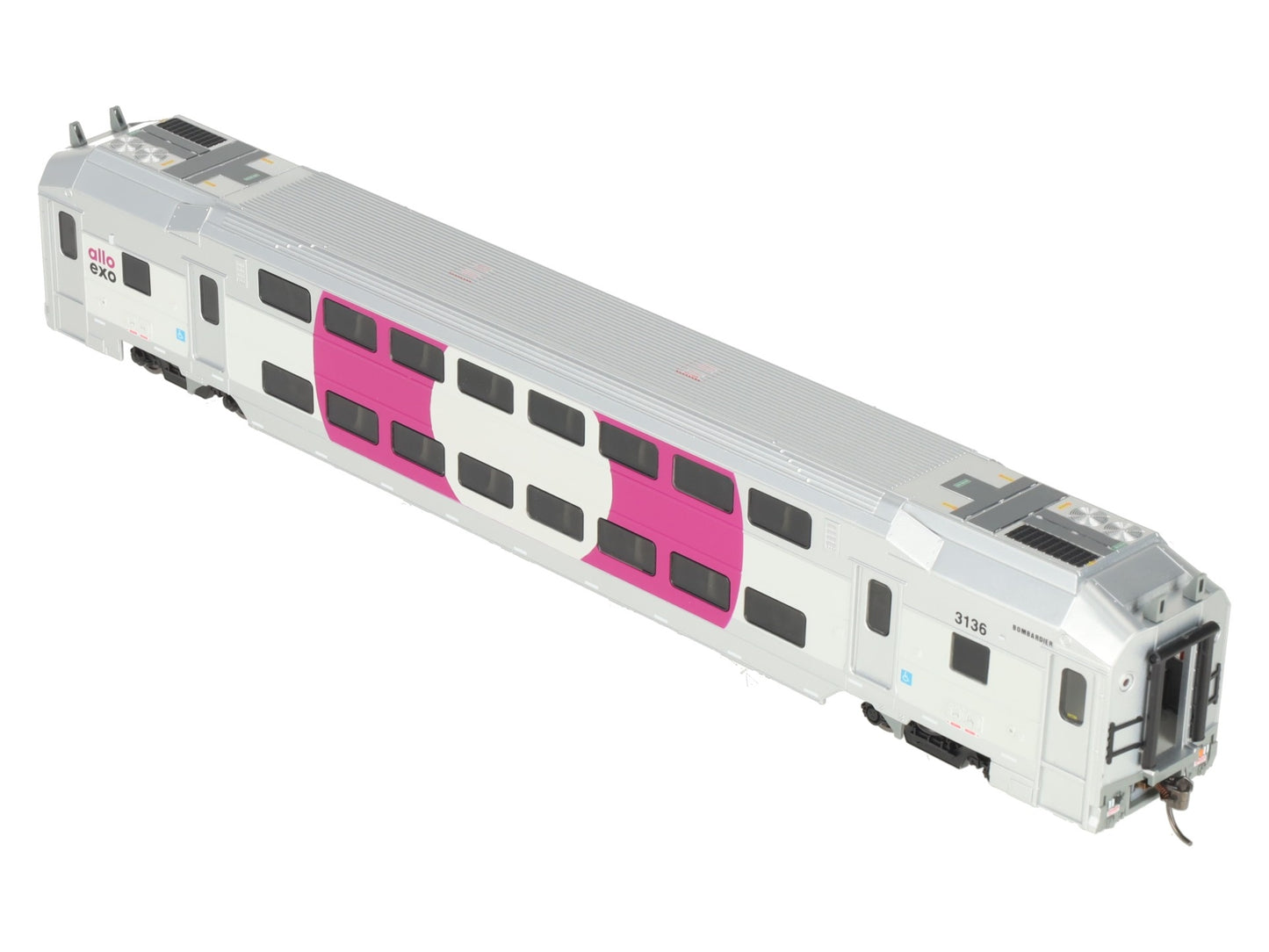 Atlas 20007392 HO Scale EXO [Purple] Modern Commuter Multi-Level Trailer #3136 LN/Box