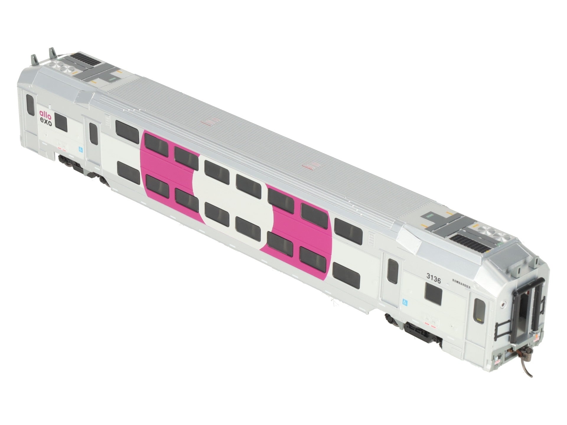 Atlas 20007392 HO Scale EXO [Purple] Modern Commuter Multi-Level Trailer #3136 LN/Box
