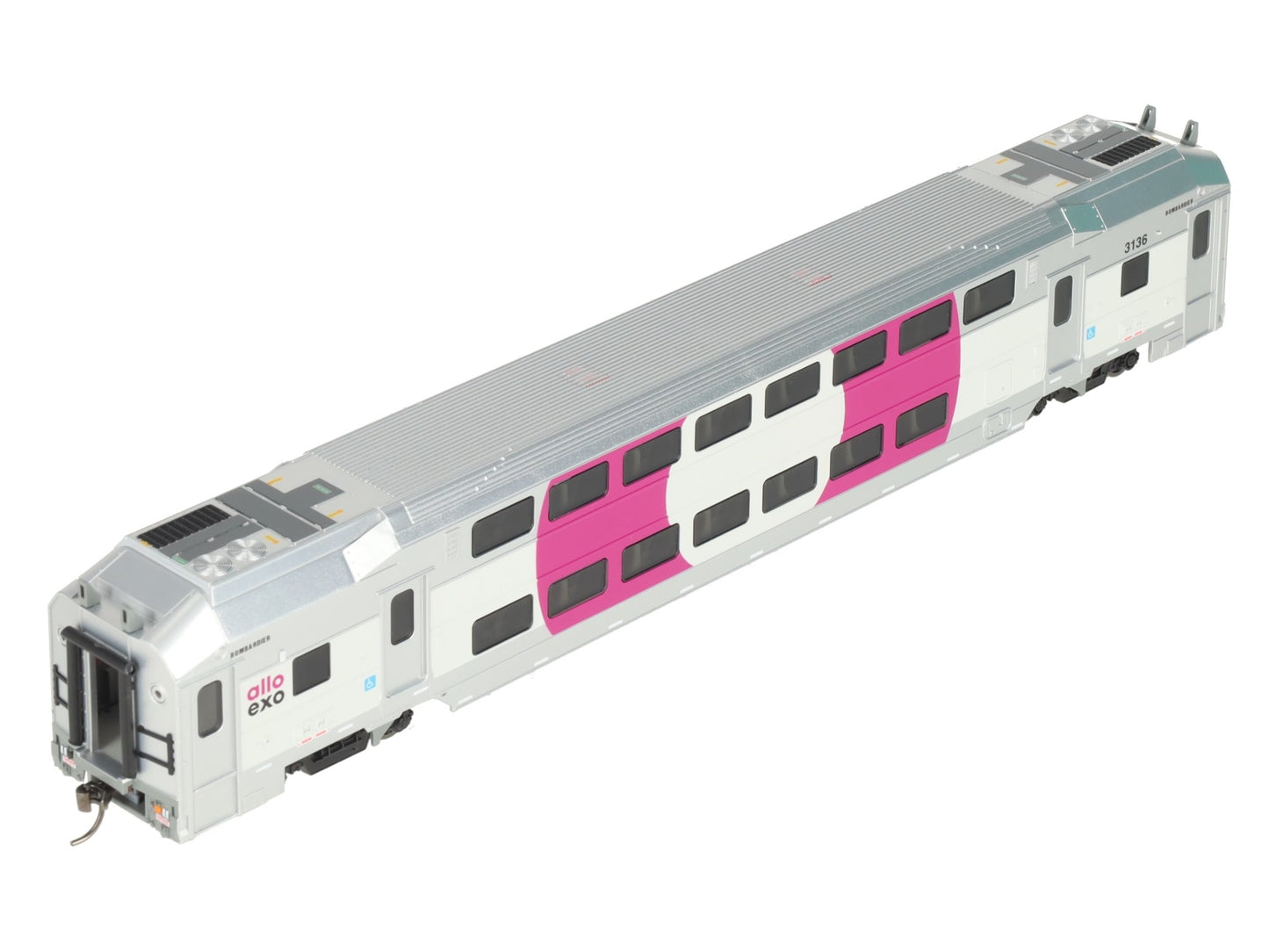 Atlas 20007392 HO Scale EXO [Purple] Modern Commuter Multi-Level Trailer #3136 LN/Box