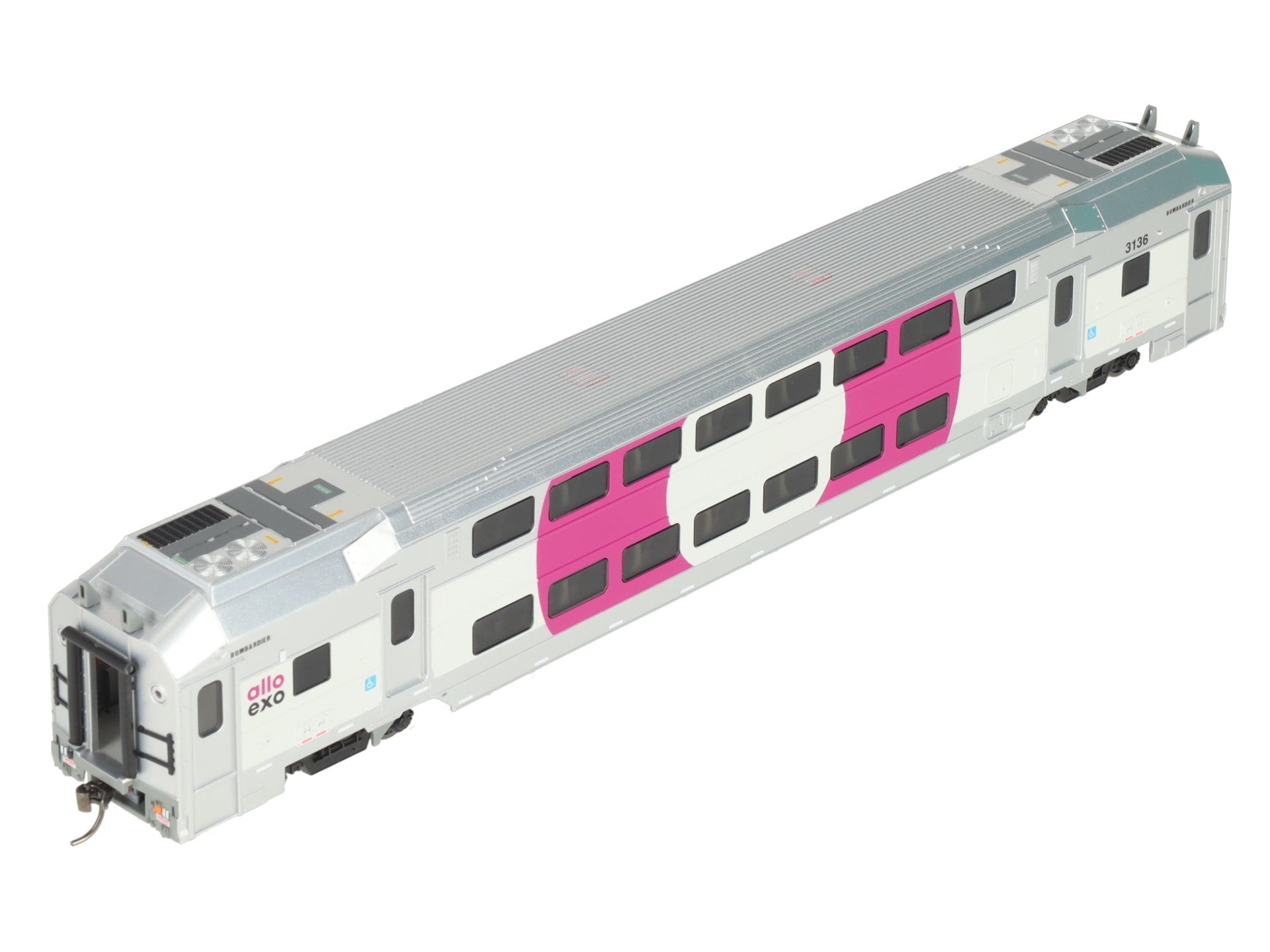 Atlas 20007392 HO Scale EXO [Purple] Modern Commuter Multi-Level Trailer #3136 LN/Box