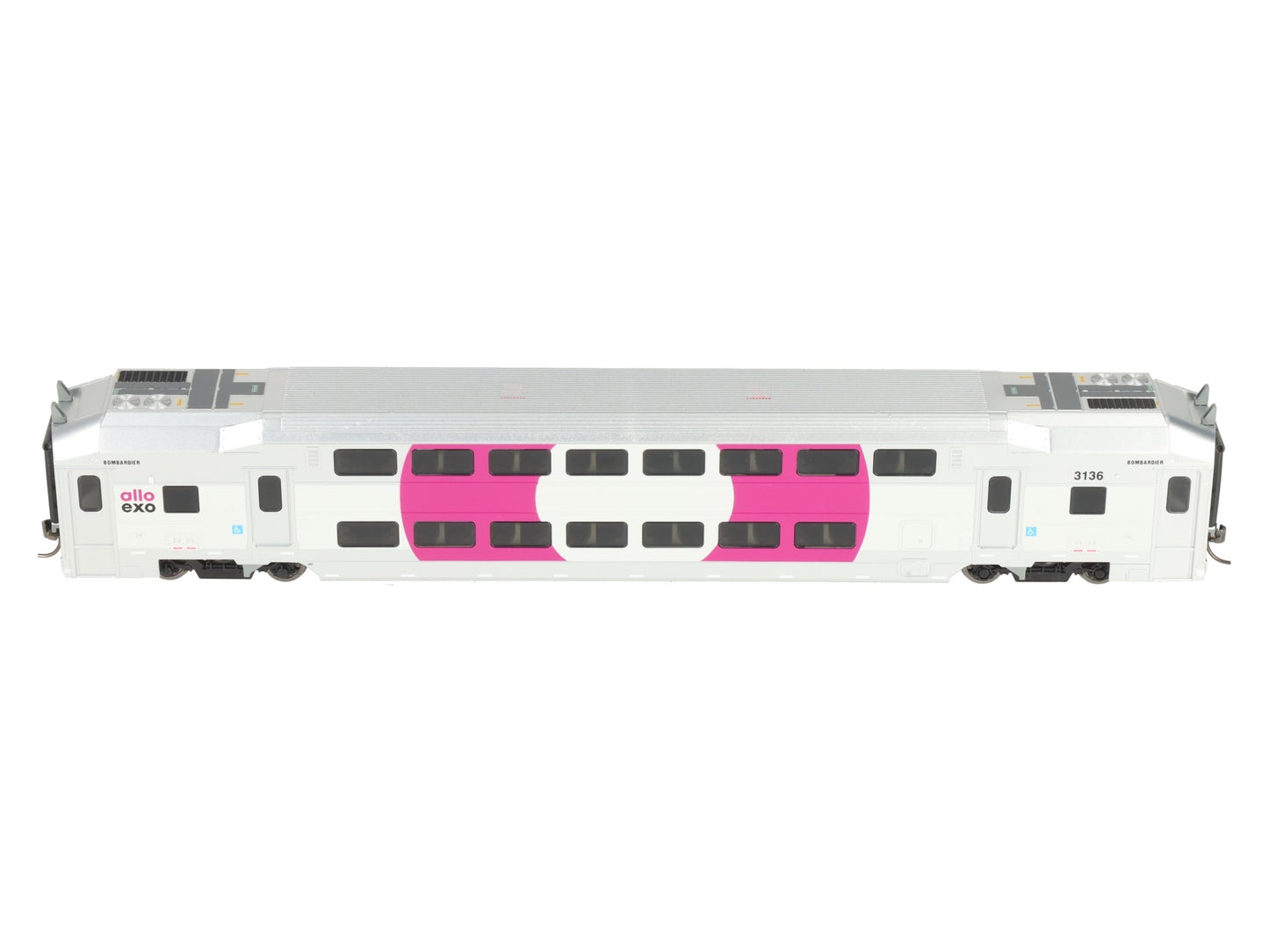 Atlas 20007392 HO Scale EXO [Purple] Modern Commuter Multi-Level Trailer #3136 LN/Box