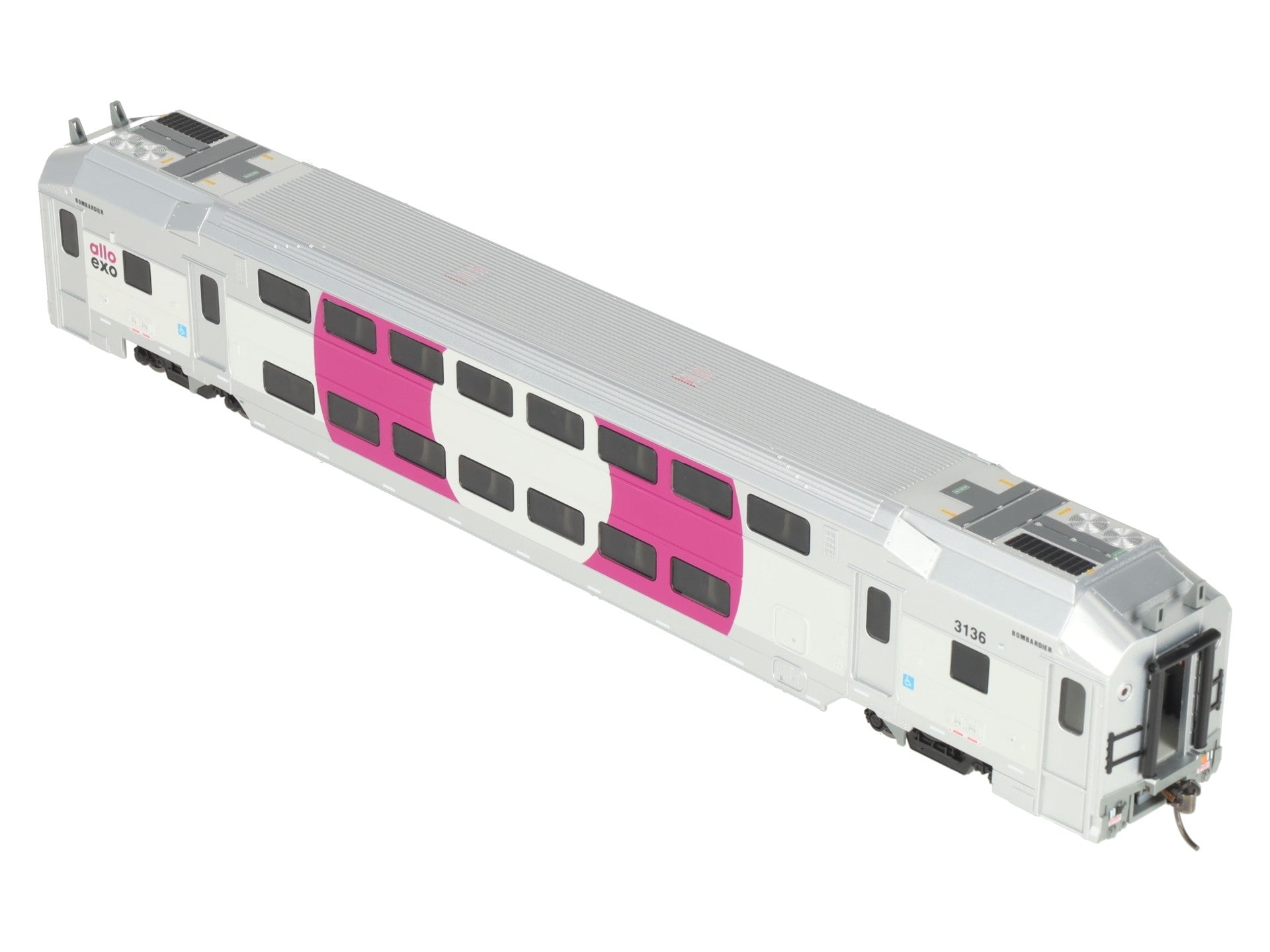Atlas 20007392 HO Scale EXO [Purple] Modern Commuter Multi-Level Trailer #3136 LN/Box