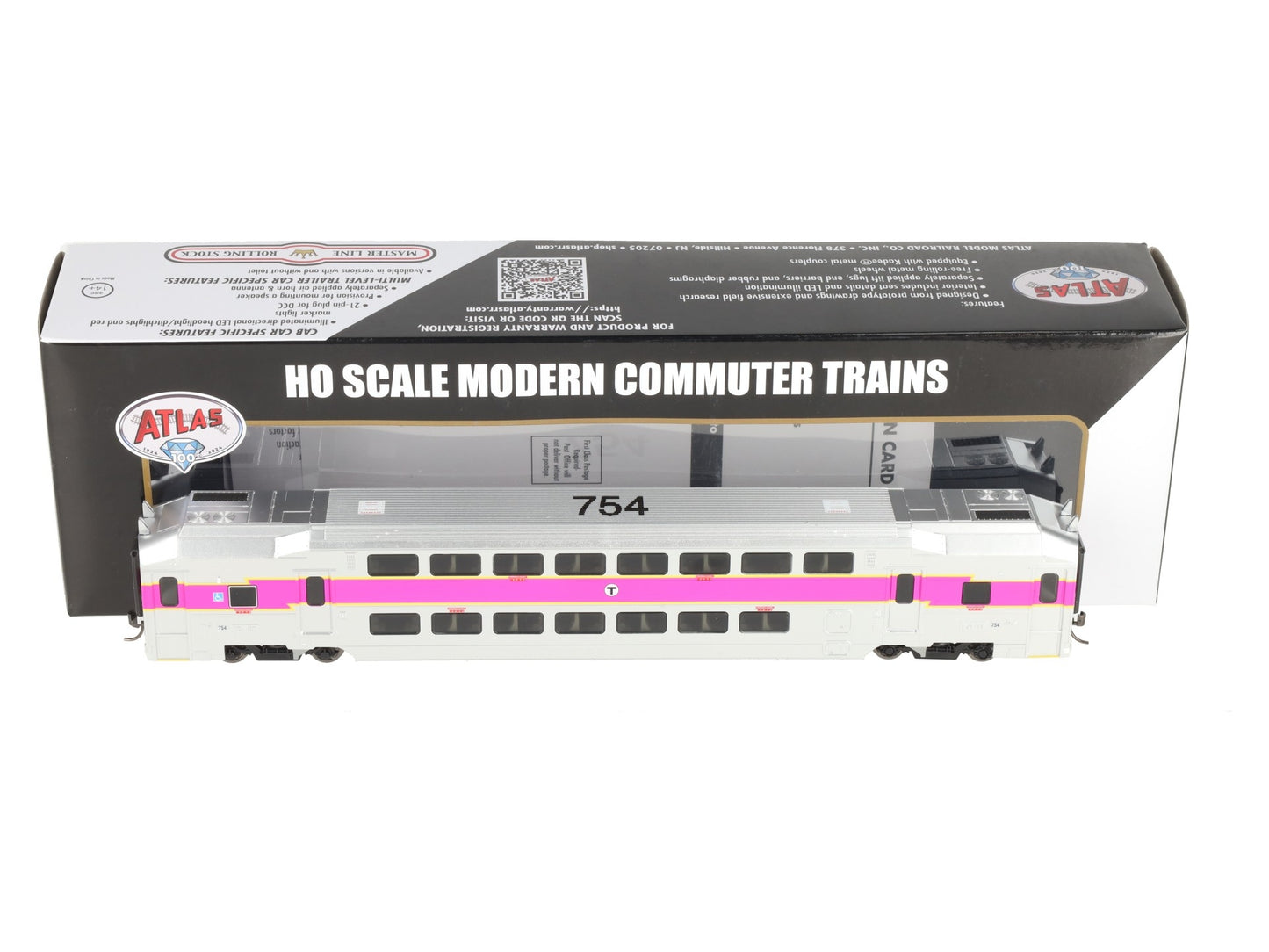 Atlas 20007397 HO Scale MBTA Master Multi-Level Trailer #754 LN/Box