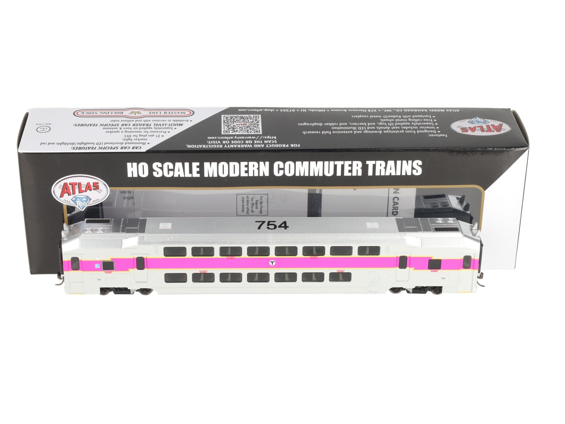 Atlas 20007397 HO Scale MBTA Master Multi-Level Trailer #754 LN/Box