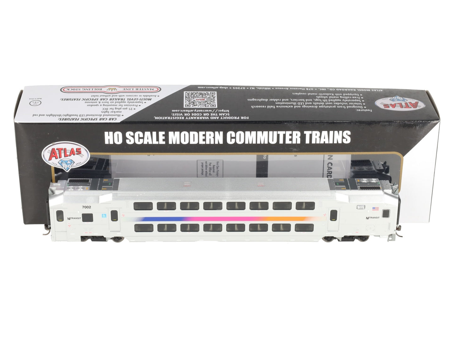 Atlas 20007381 HO Scale NJ Transit Multi Level Commuter Cab Car #7002 LN/Box