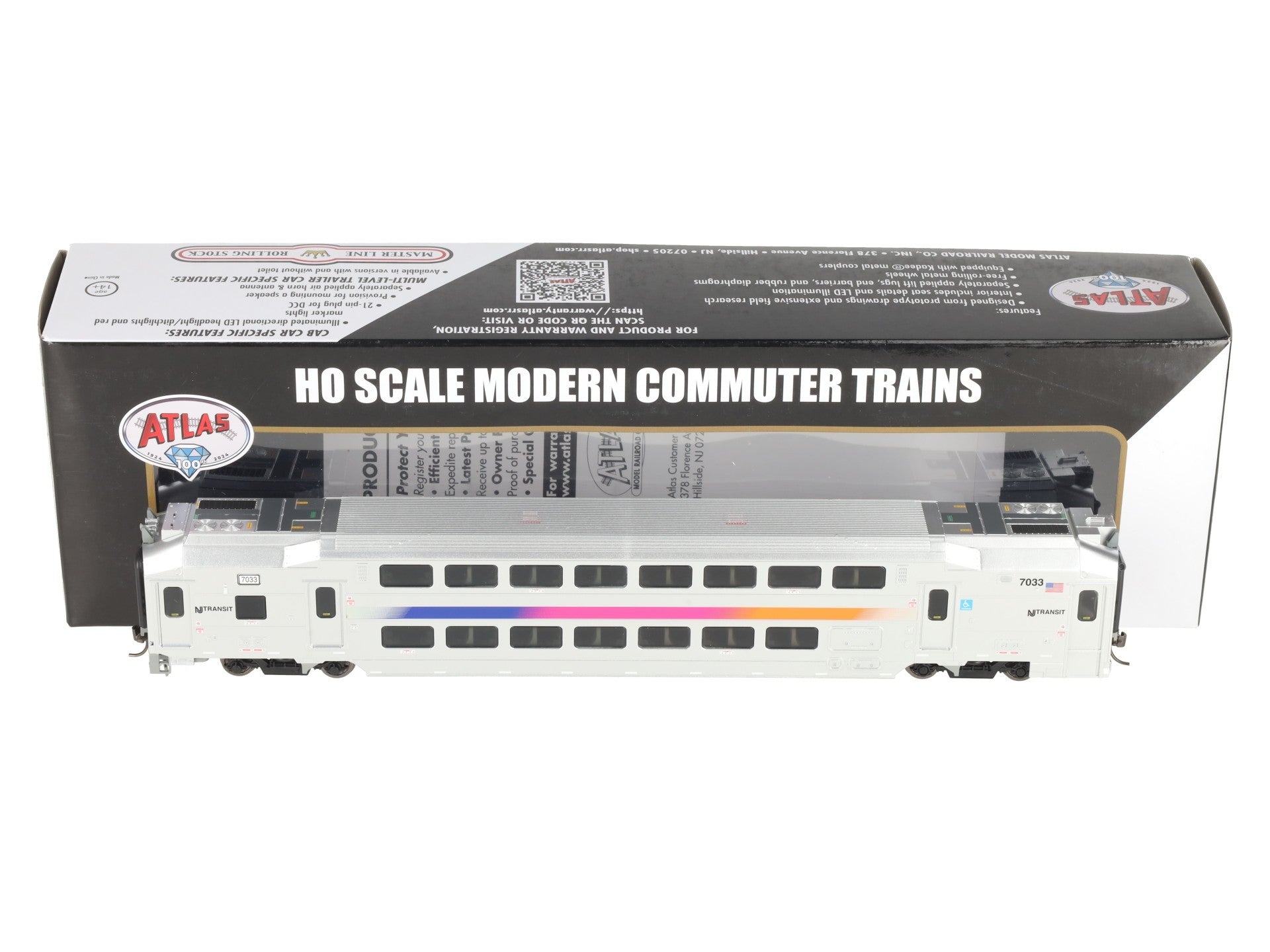 Atlas 20007382 HO Scale NJ Transit Multi Level Commuter Cab Car #7033 LN/Box