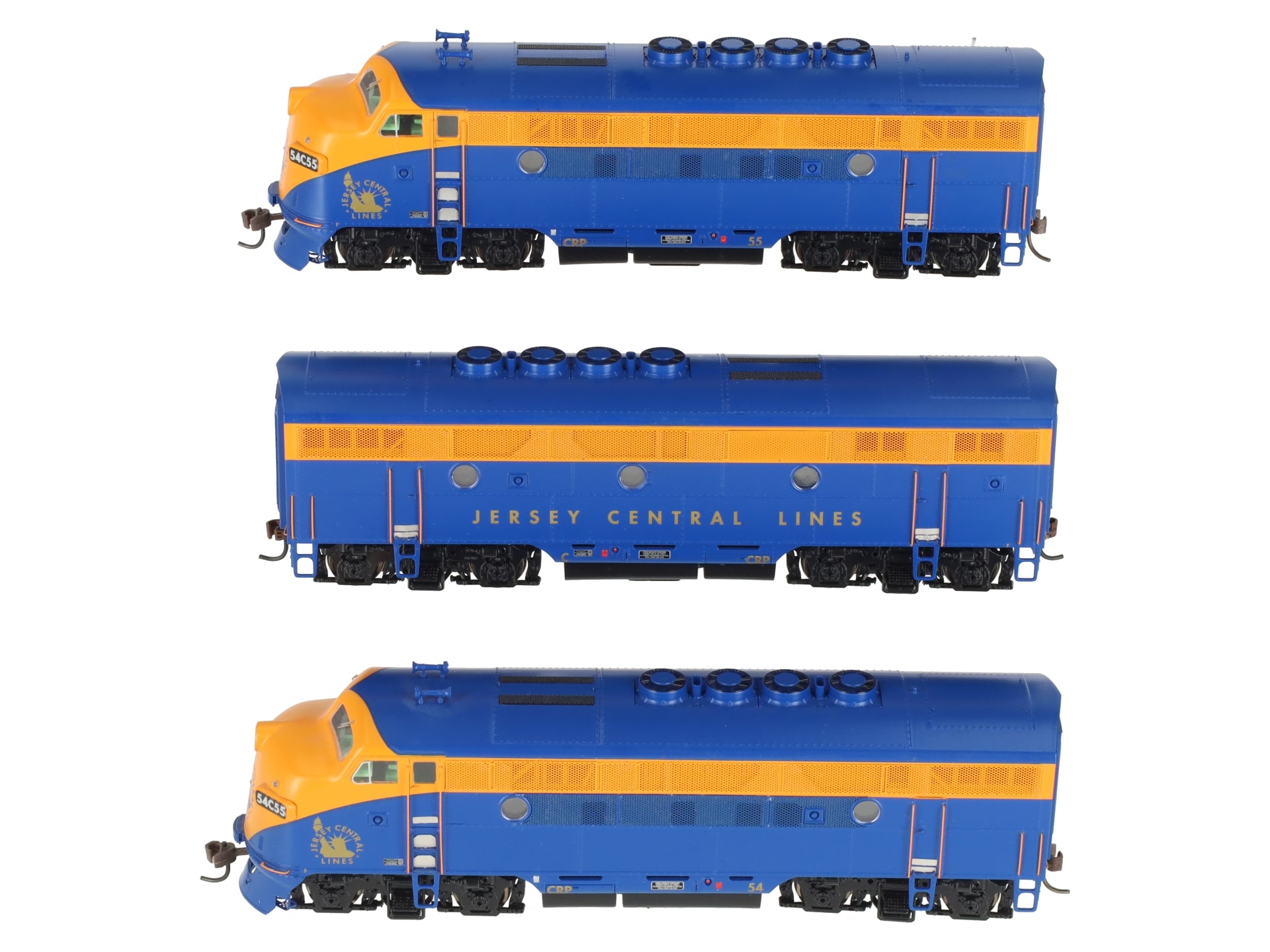 Athearn G2637 HO Scale Genesis Jersey Central Lines F3 ABA Diesel Locomotive Set