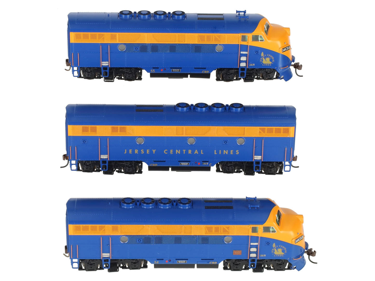 Athearn G2637 HO Scale Genesis Jersey Central Lines F3 ABA Diesel Locomotive Set