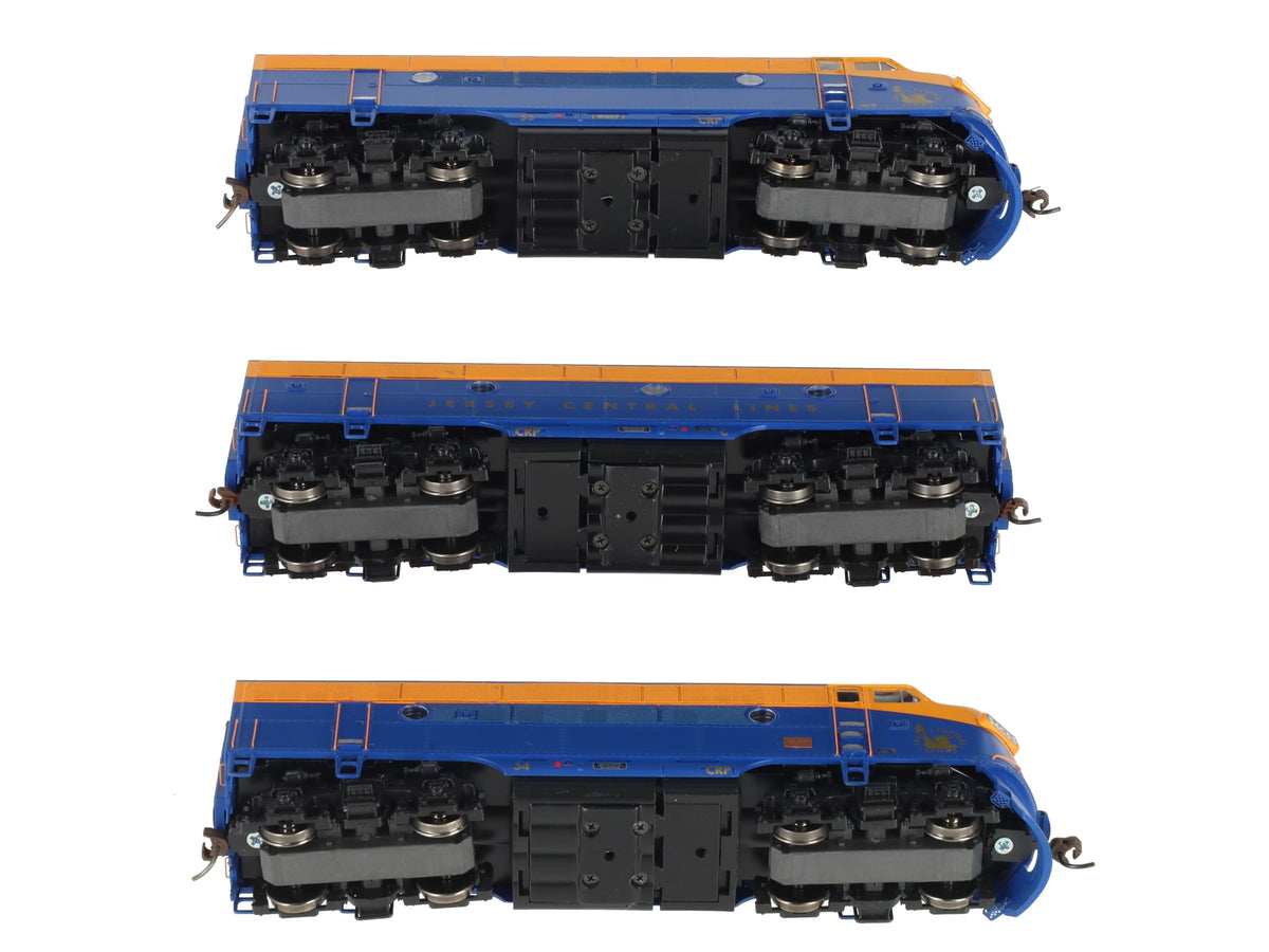 Athearn G2637 HO Scale Genesis Jersey Central Lines F3 ABA Diesel Locomotive Set