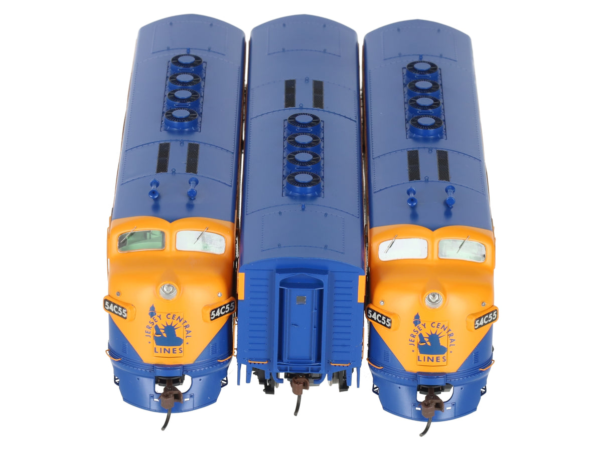 Athearn G2637 HO Scale Genesis Jersey Central Lines F3 ABA Diesel Locomotive Set