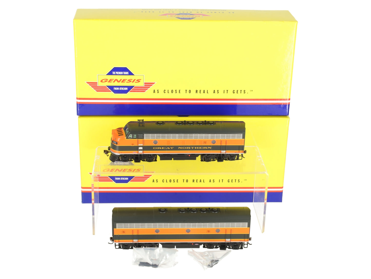 Athearn G1704 Genesis HO Scale Great Northern F-87 A/B Diesel Set #452D/C EX/Box