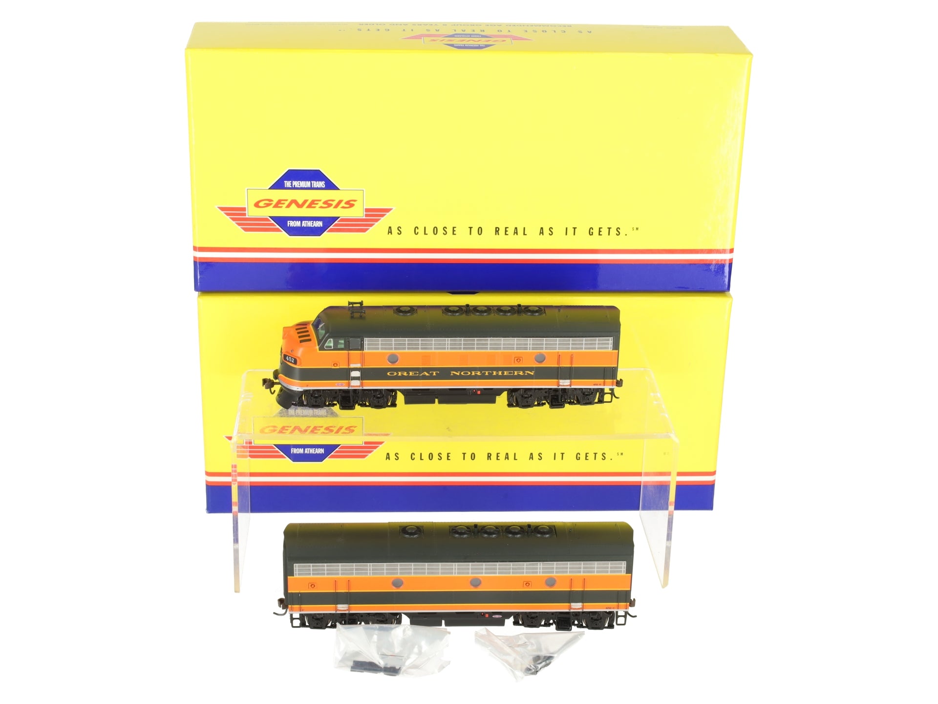 Athearn G1704 Genesis HO Scale Great Northern F-87 A/B Diesel Set #452D/C EX/Box