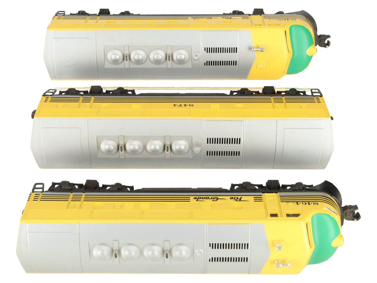 Lionel 6-8464/6-8465/6-8474 O Rio Grande F3 ABA Powered Diesel Locomotive Set VG