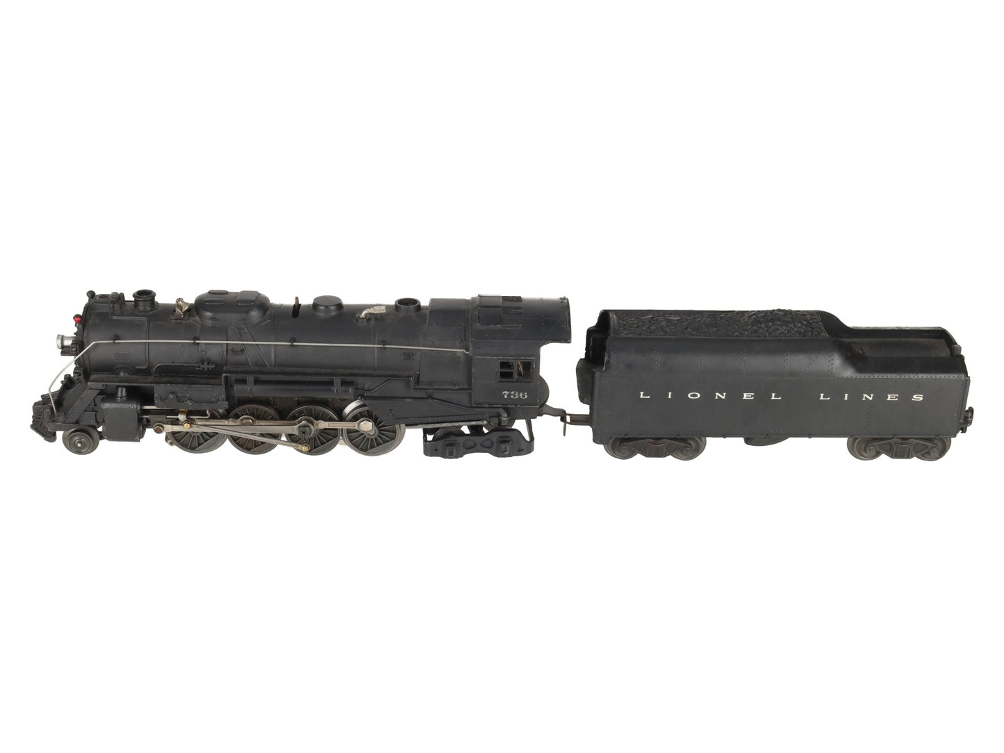 Lionel 736 Vintage O 2-8-4 Lionel Lines Steam Locomotive with 2046W Tender VG