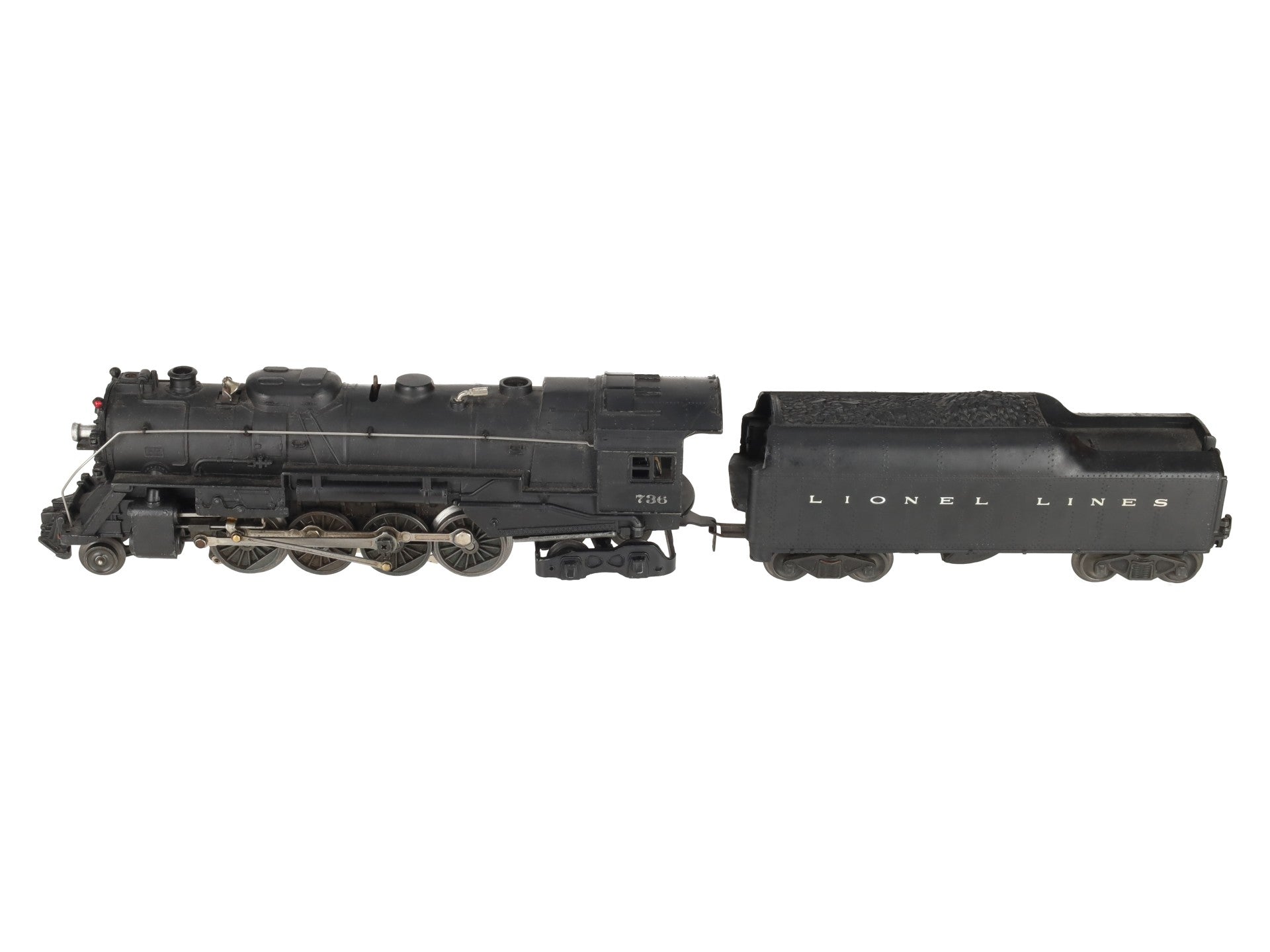 Lionel 736 Vintage O 2-8-4 Lionel Lines Steam Locomotive with 2046W Tender VG