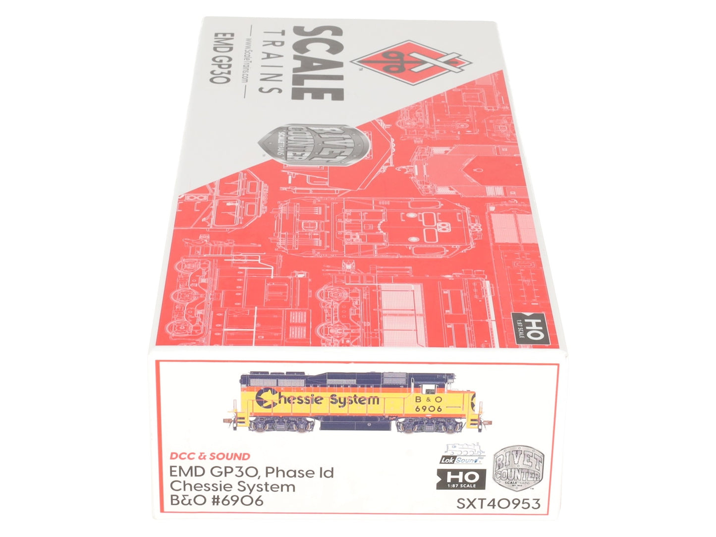 Scale Trains SXT40953 HO Chessie B&O EMD GP30 Phase 1d Diesel Loco #6906 w/ DCC LN/Box
