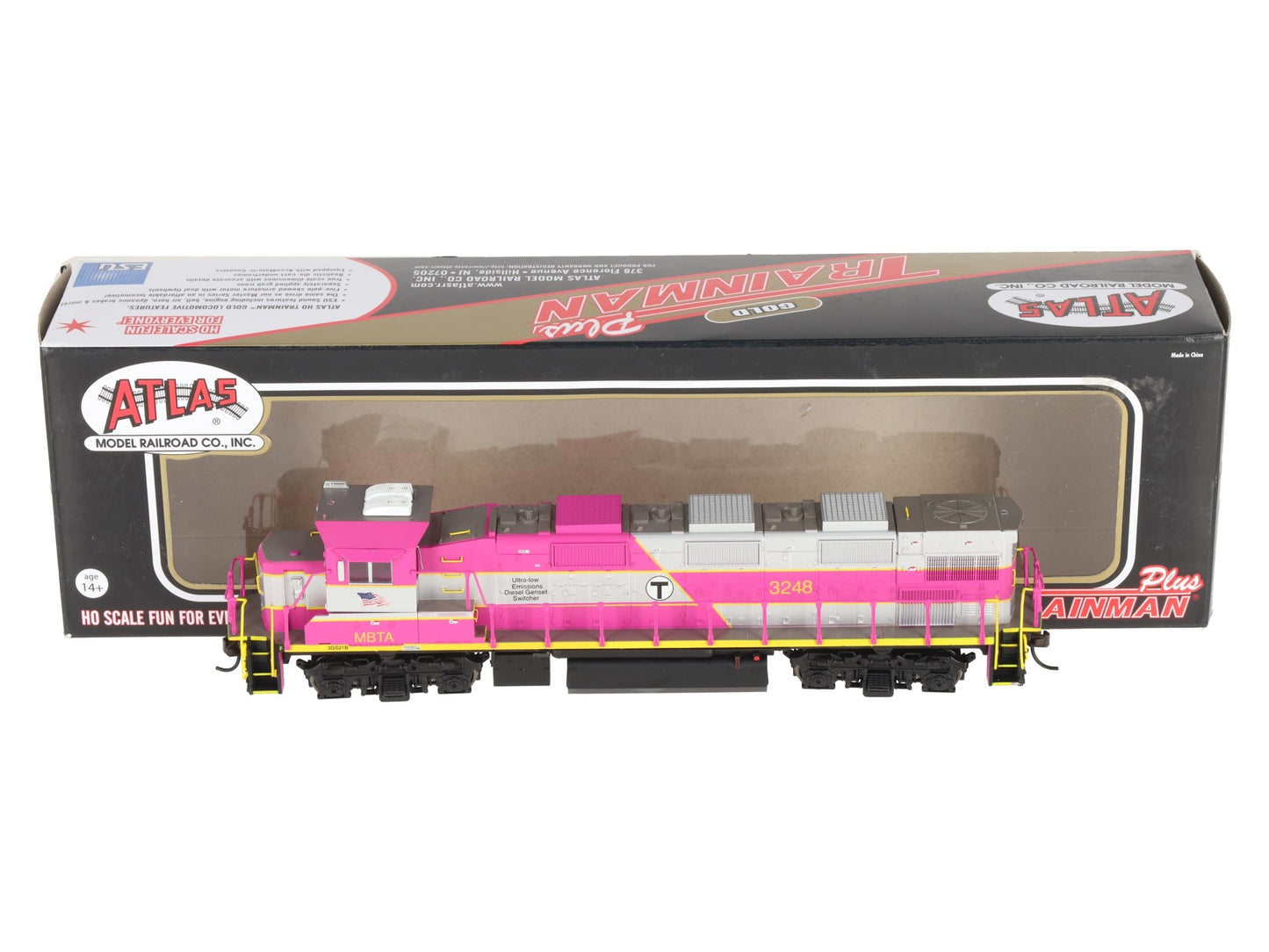 Atlas 10002743 HO Scale MBTA+ NRE Genset II Diesel Locomotive Sound/DCC #3248 EX/Box