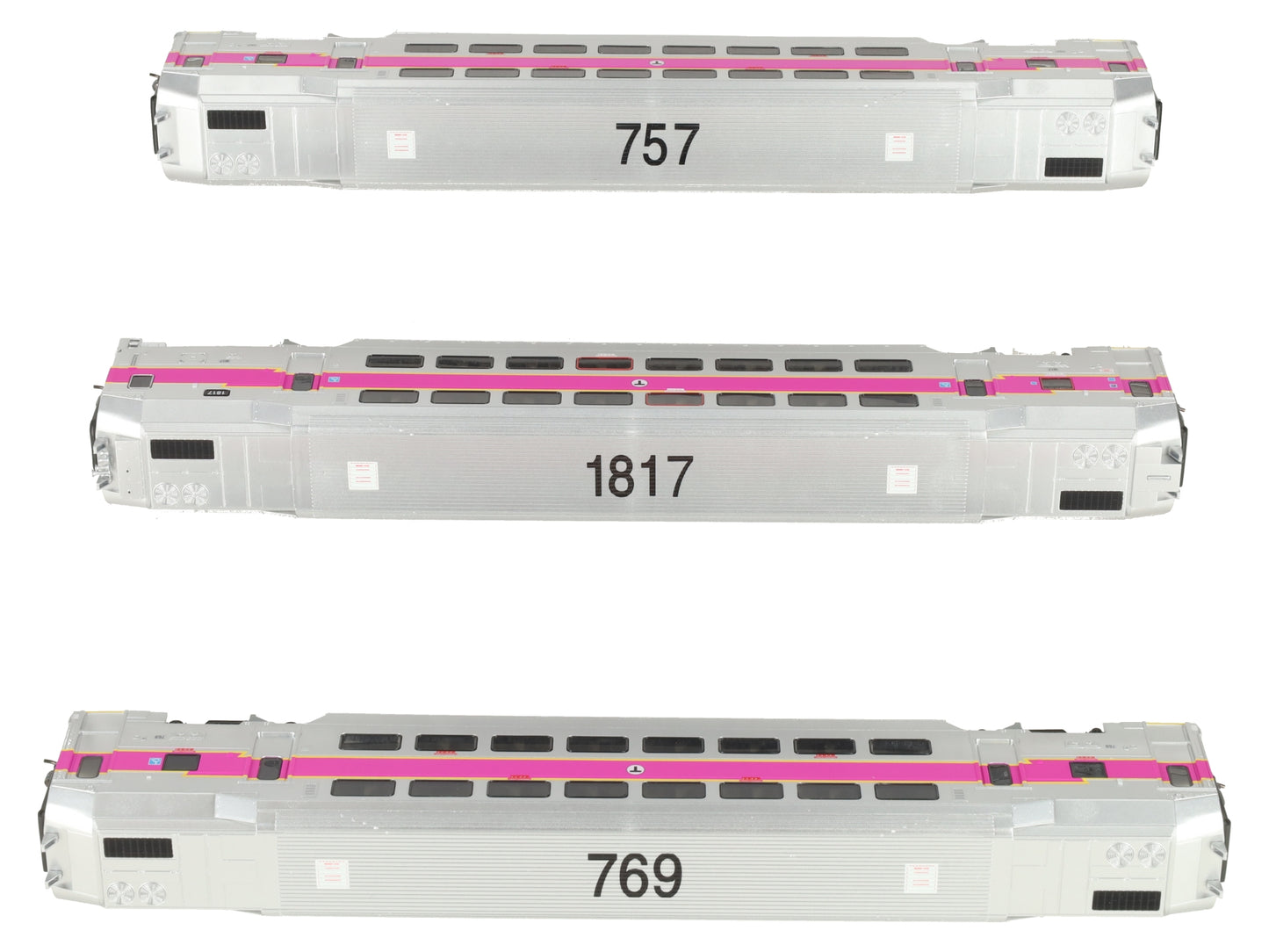 Atlas 20007404 HO Scale MBTA Multi Level Commuter Carb and Trailer- 3pk LN/Box