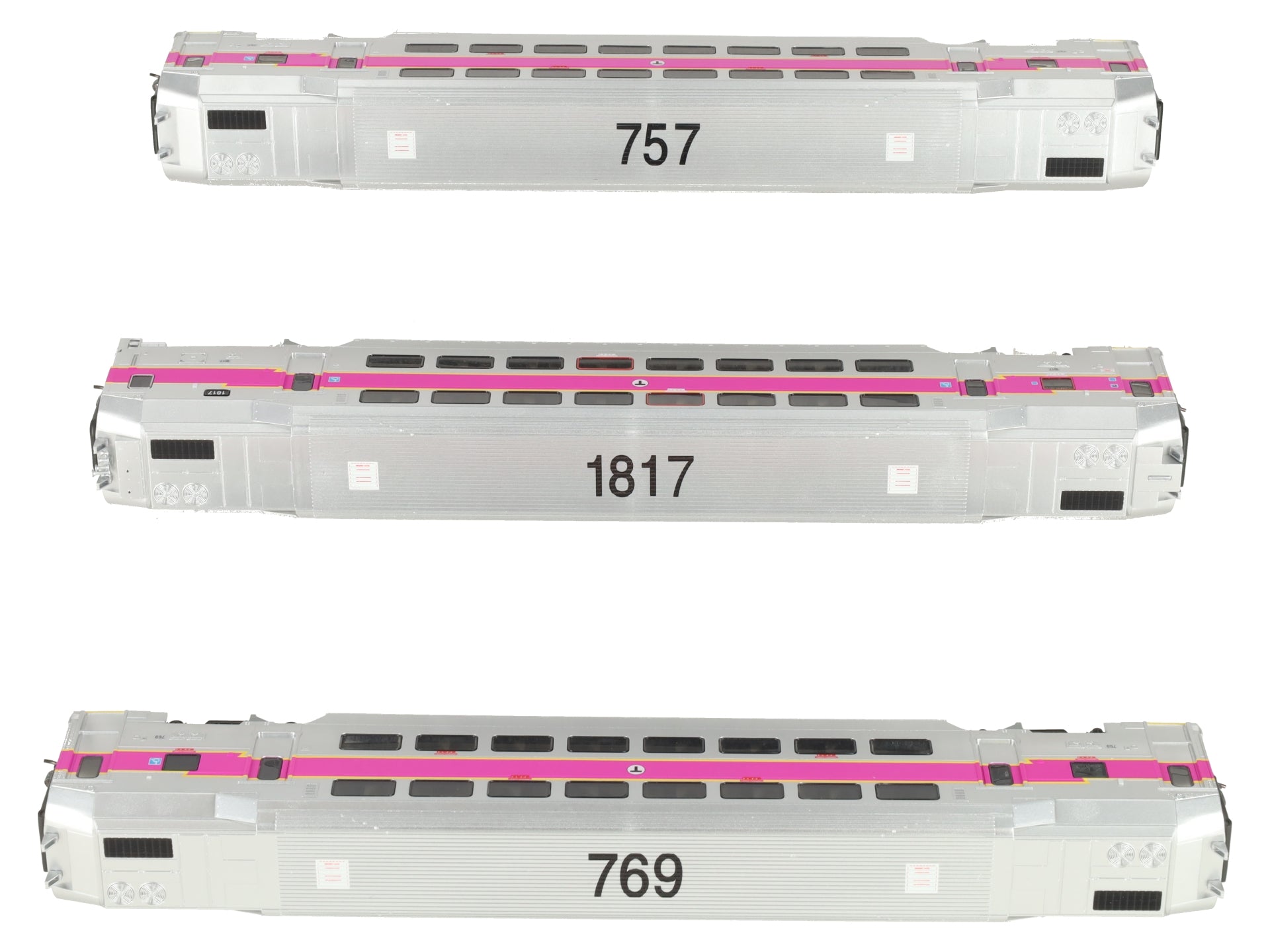Atlas 20007404 HO Scale MBTA Multi Level Commuter Carb and Trailer- 3pk LN/Box