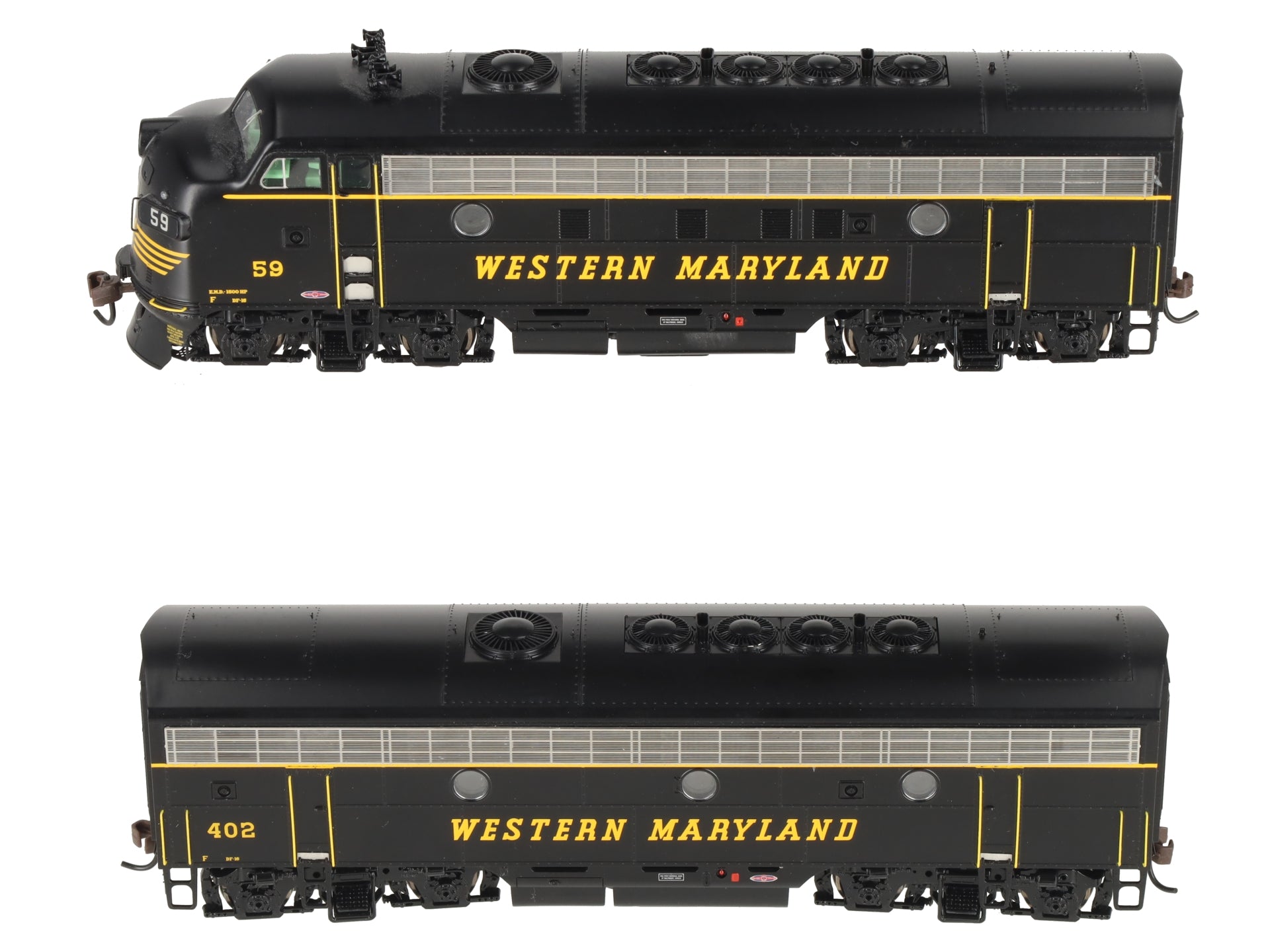 Athearn G1619 HO Scale Western Maryland F-7A/F-7B Diesel Locomotives LN/Box