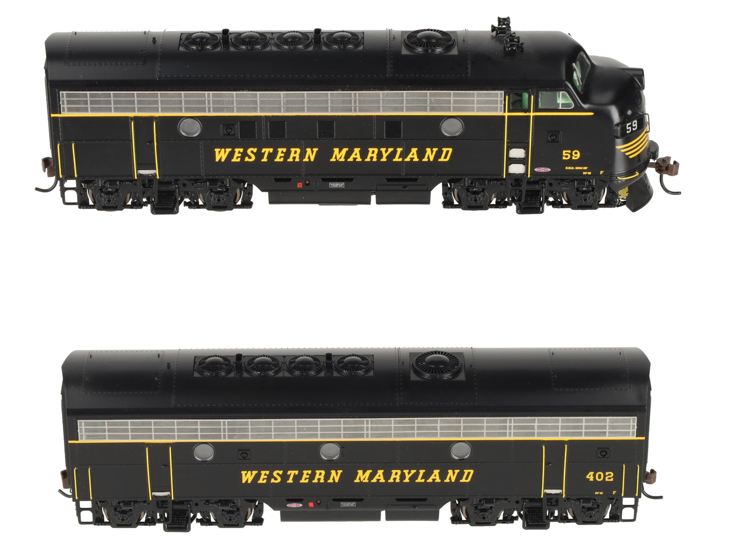 Athearn G1619 HO Scale Western Maryland F-7A/F-7B Diesel Locomotives LN/Box
