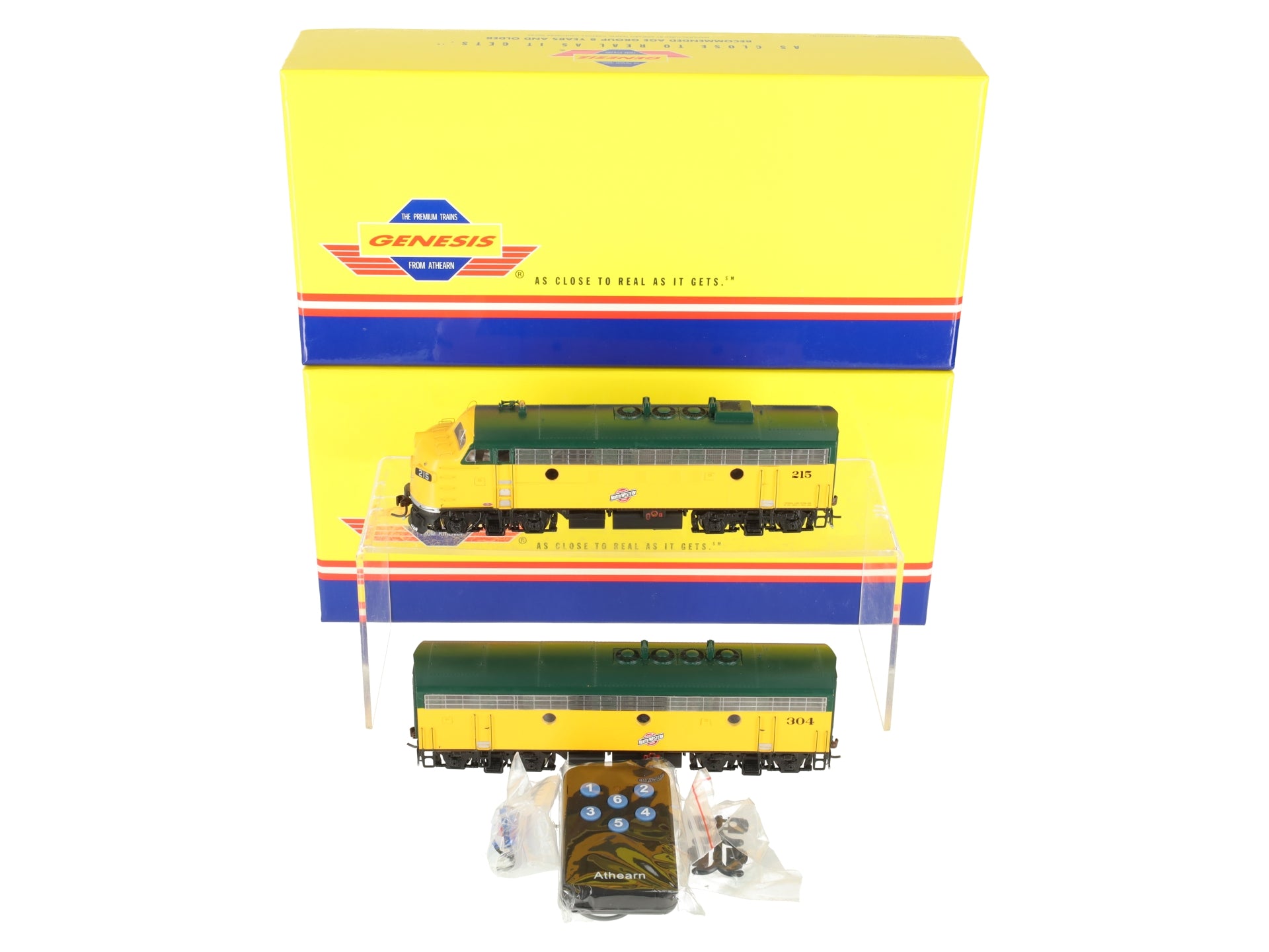 Athearn G22169 HO C&NW/Freight F-5A/F-5A Diesel Locomotive with Sound #215, #304 EX/Box