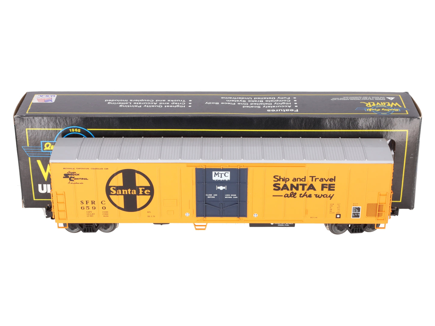 Weaver U12002LLP O Gauge Santa Fe 57' Mechanical Reefer #6590 w/ Sound EX/Box