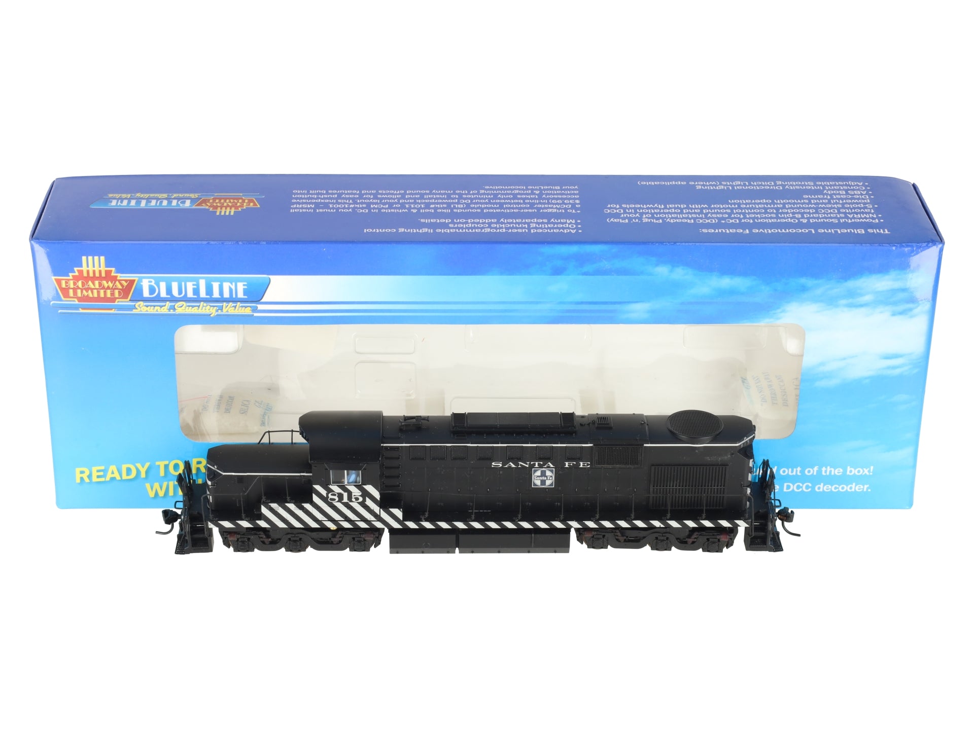 Broadway Limited 5093 HO Santa Fe Alco RSD15 Low Hood Blue Line™ #815 LN/Box