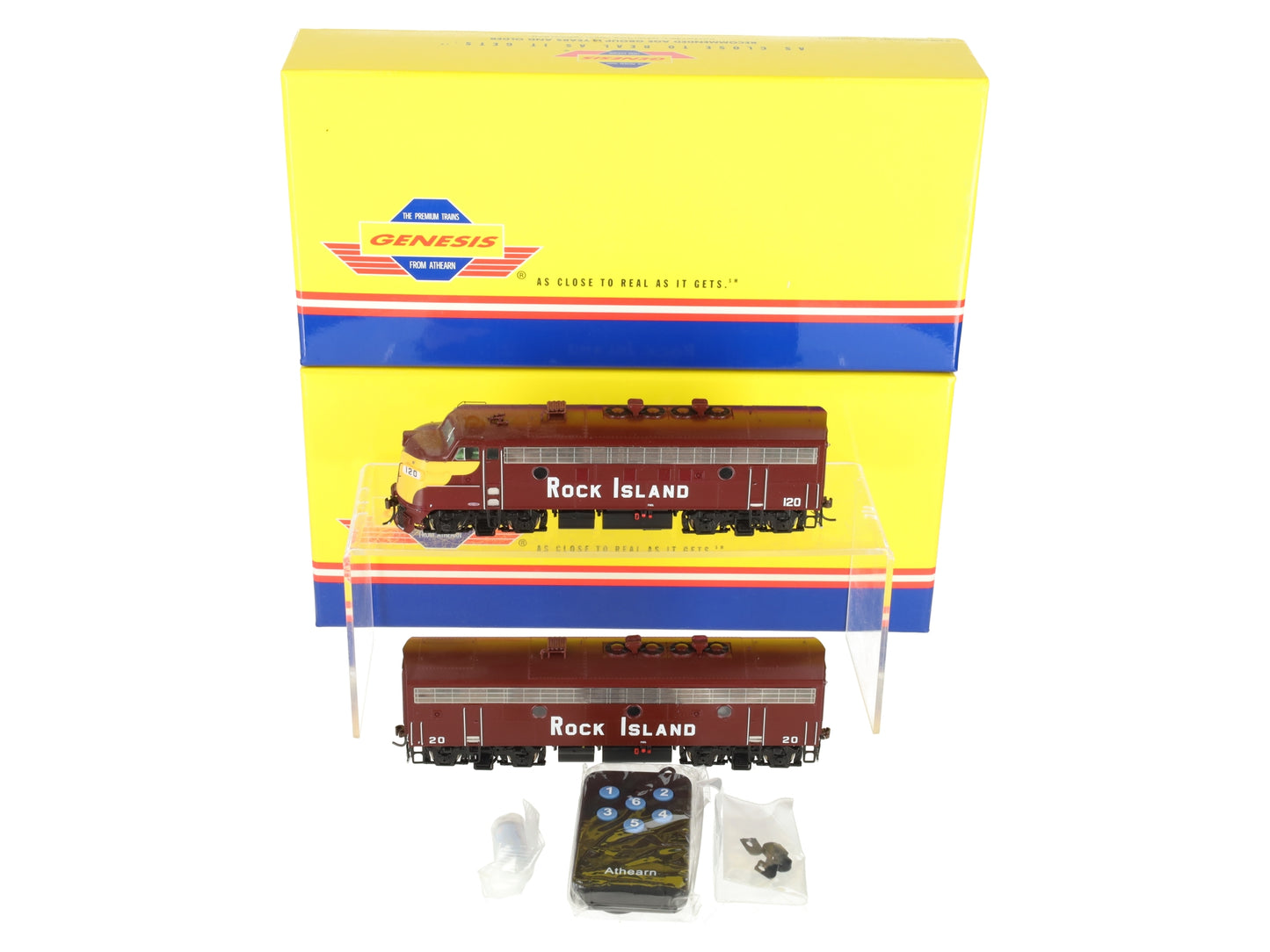Athearn G22185 Rock Island F7 A/B w/DCC & Sound #120/#20 LN/Box