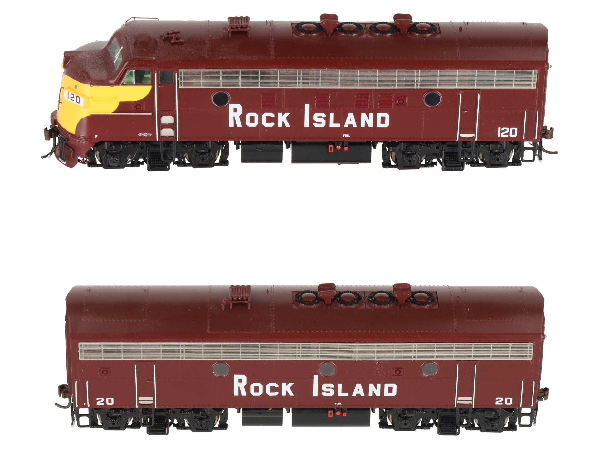 Athearn G22185 Rock Island F7 A/B w/DCC & Sound #120/#20 LN/Box