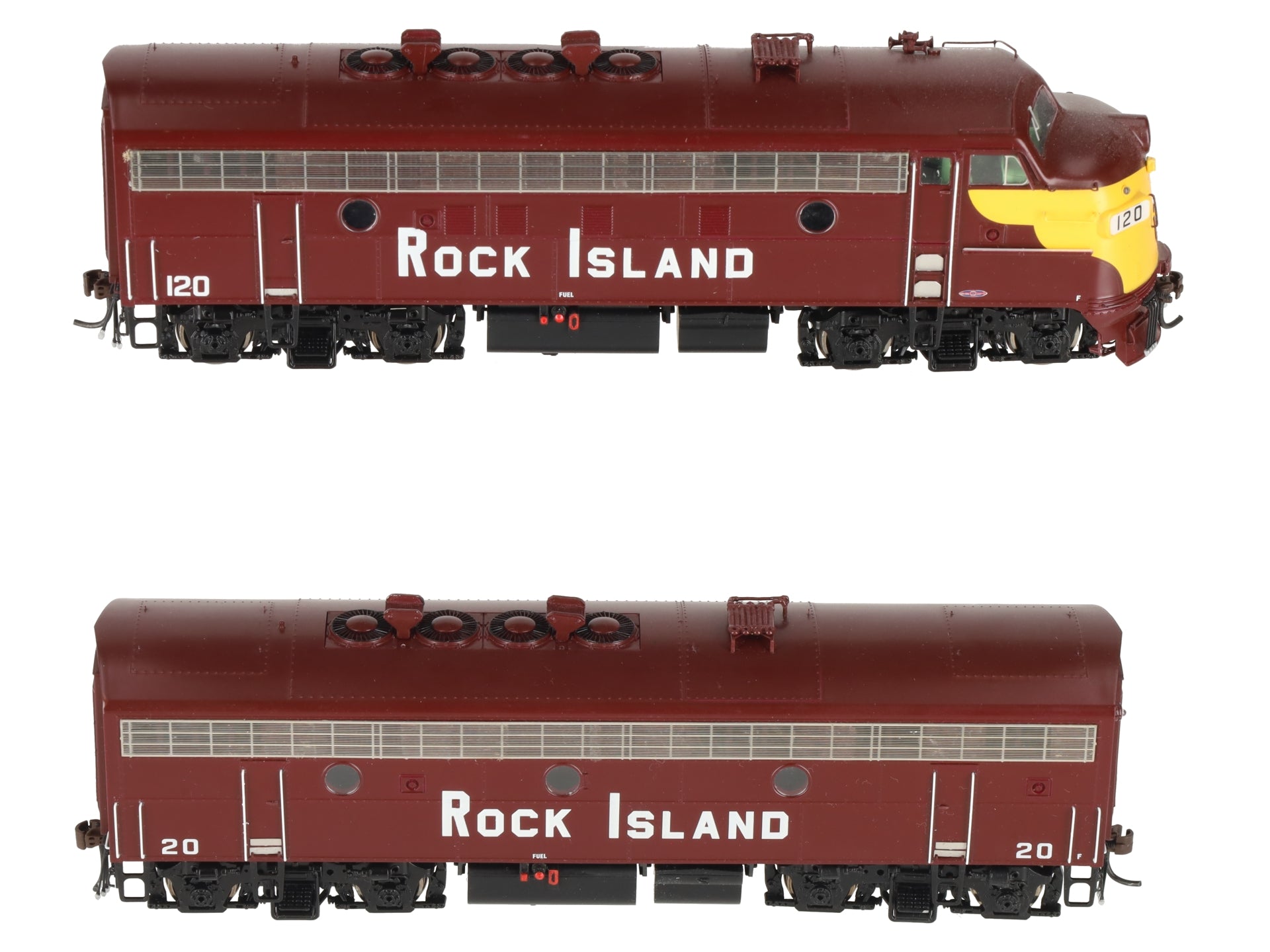 Athearn G22185 Rock Island F7 A/B w/DCC & Sound #120/#20 LN/Box