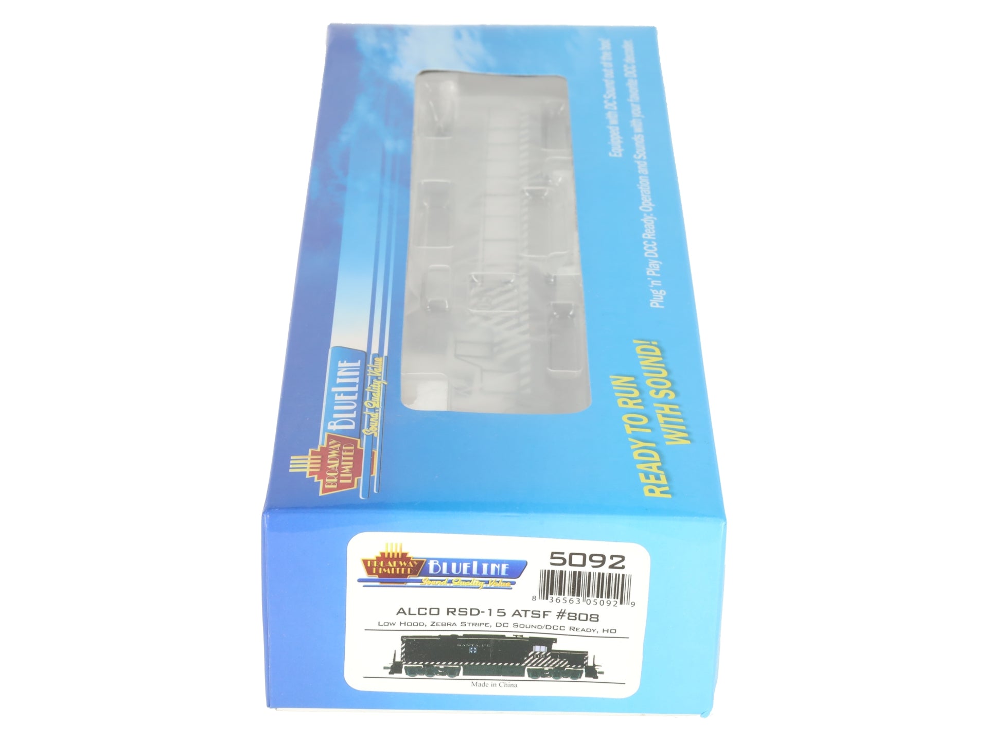 Broadway Limited 5092 HO Santa Fe Alco RSD15 Low Hood Blue Line™ #808 EX/Box