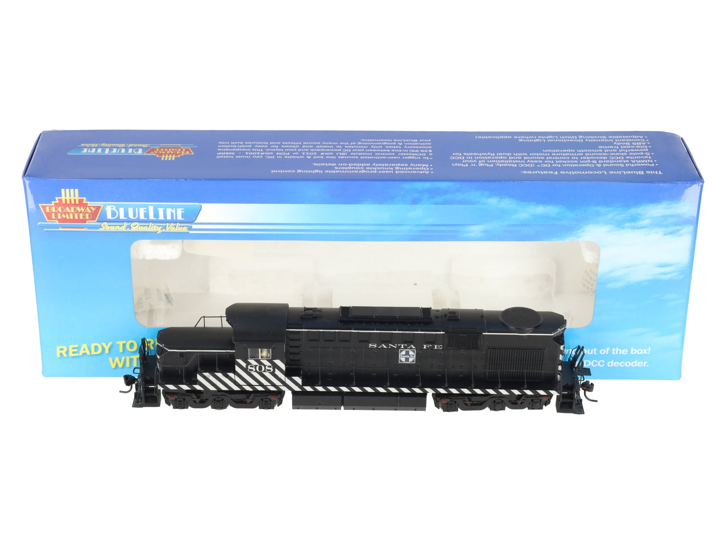 Broadway Limited 5092 HO Santa Fe Alco RSD15 Low Hood Blue Line™ #808 EX/Box