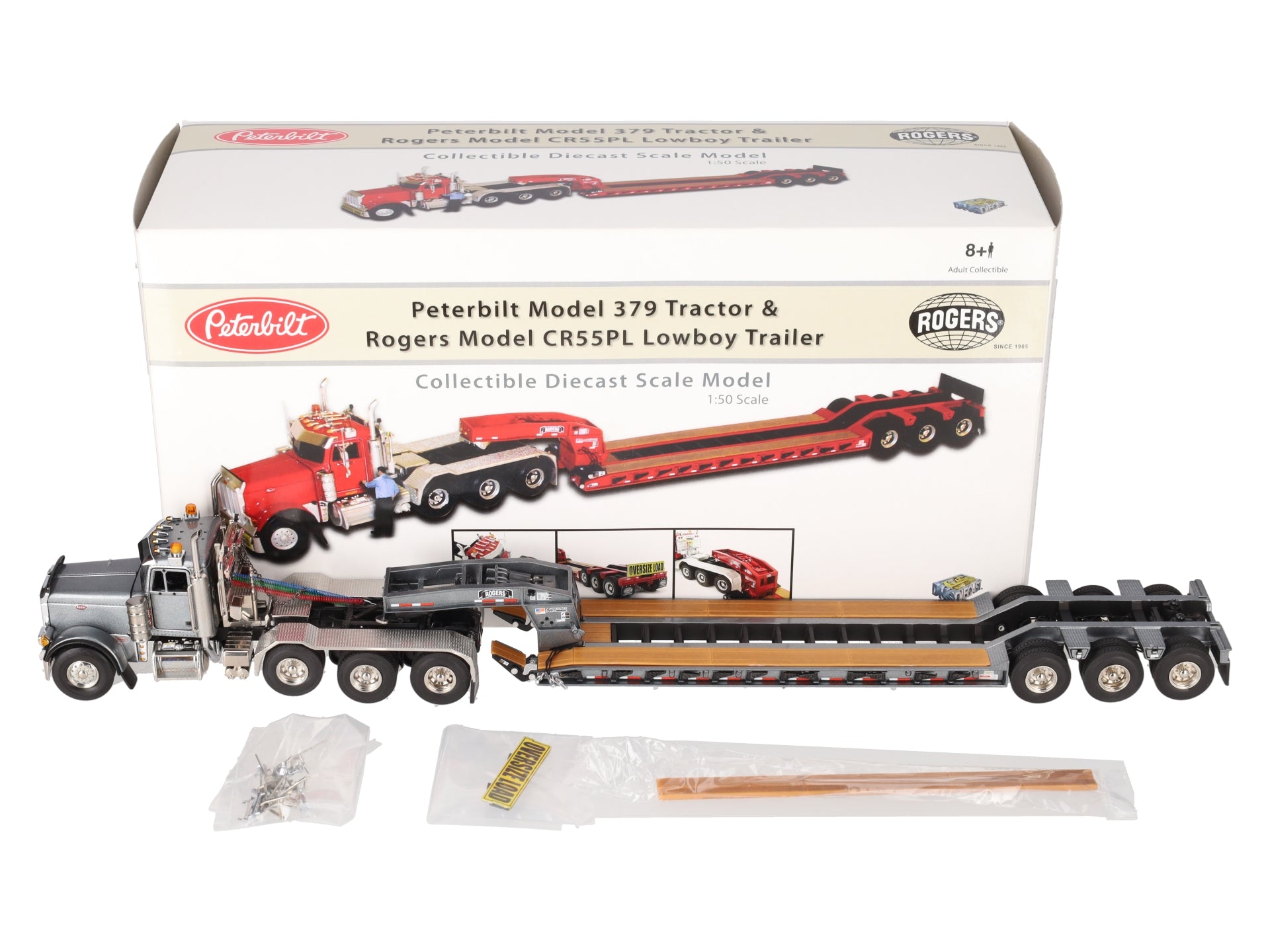 Sword Models DHS0100-A 1:50 Diecast Peterbilt 379 Tractor & Rogers Trailer LN/Box