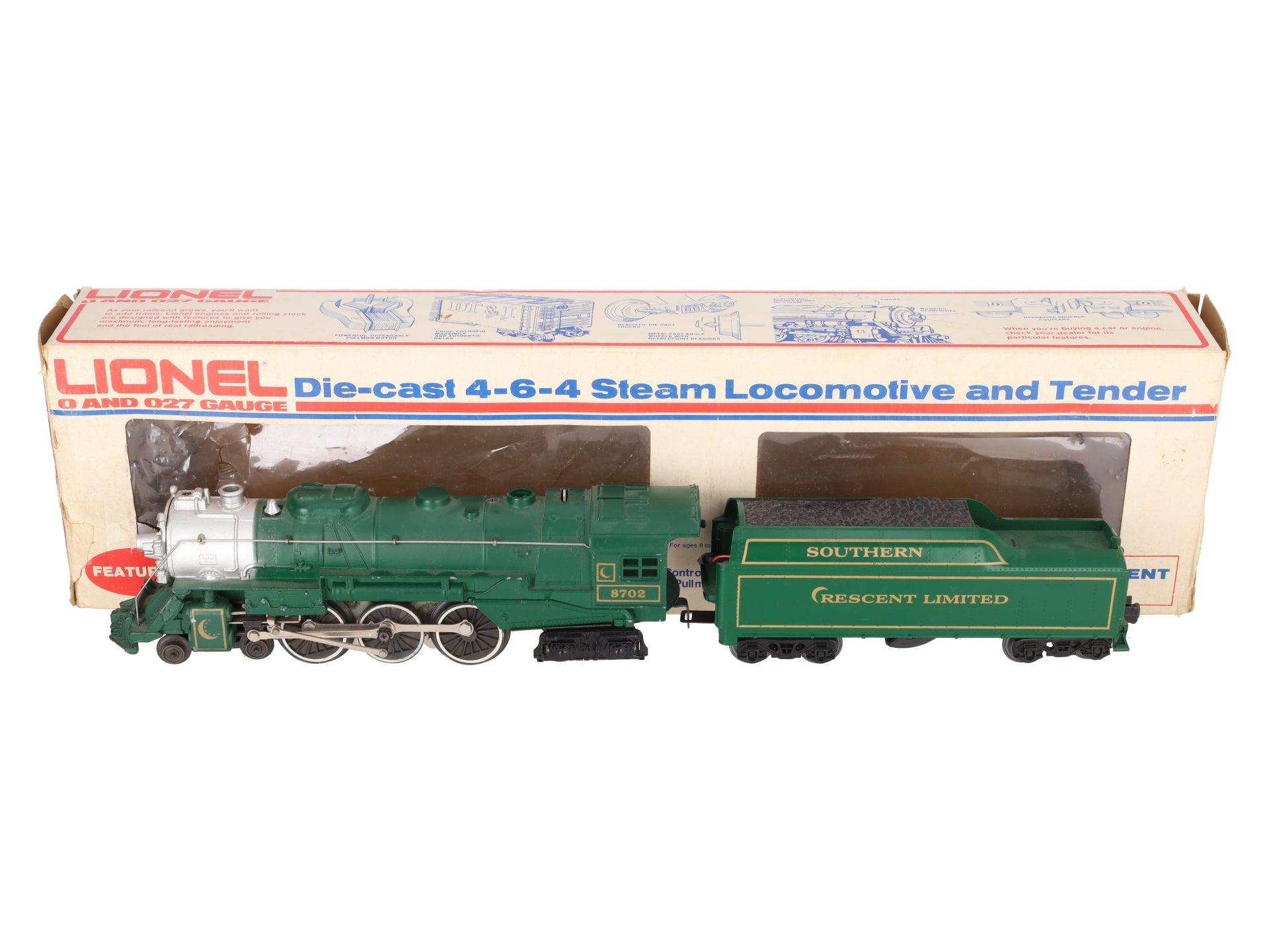 Lionel 6-8702 O Gauge Southern Crescent 4-6-4 Steam Locomotive & Tender #8702 LN/Box