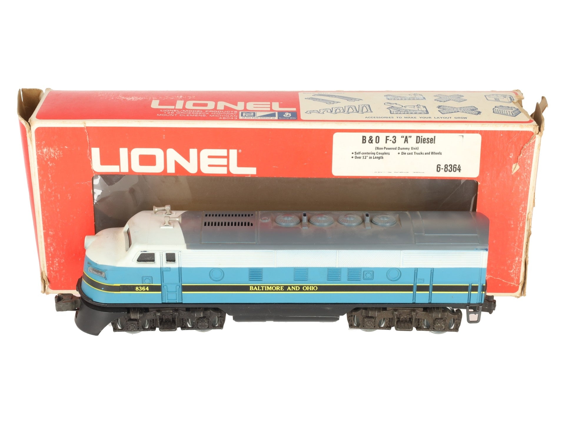 Lionel 6-8364 O Gauge Baltimore & Ohio F3 A Non-Powered Diesel Locomotive EX/Box