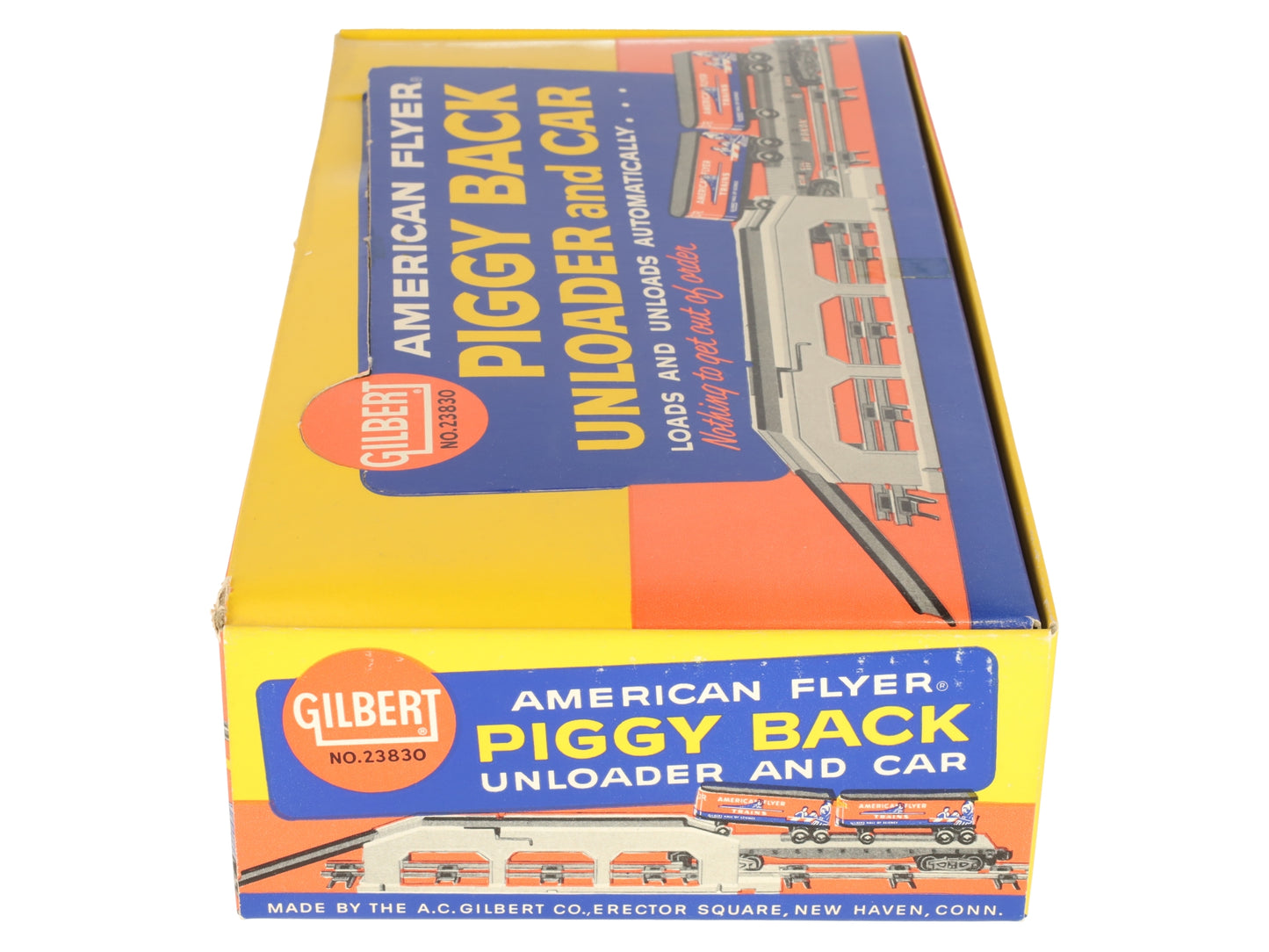 American Flyer 23830 Vintage S Piggyback Unloader with 24550 Flatcar EX/Box