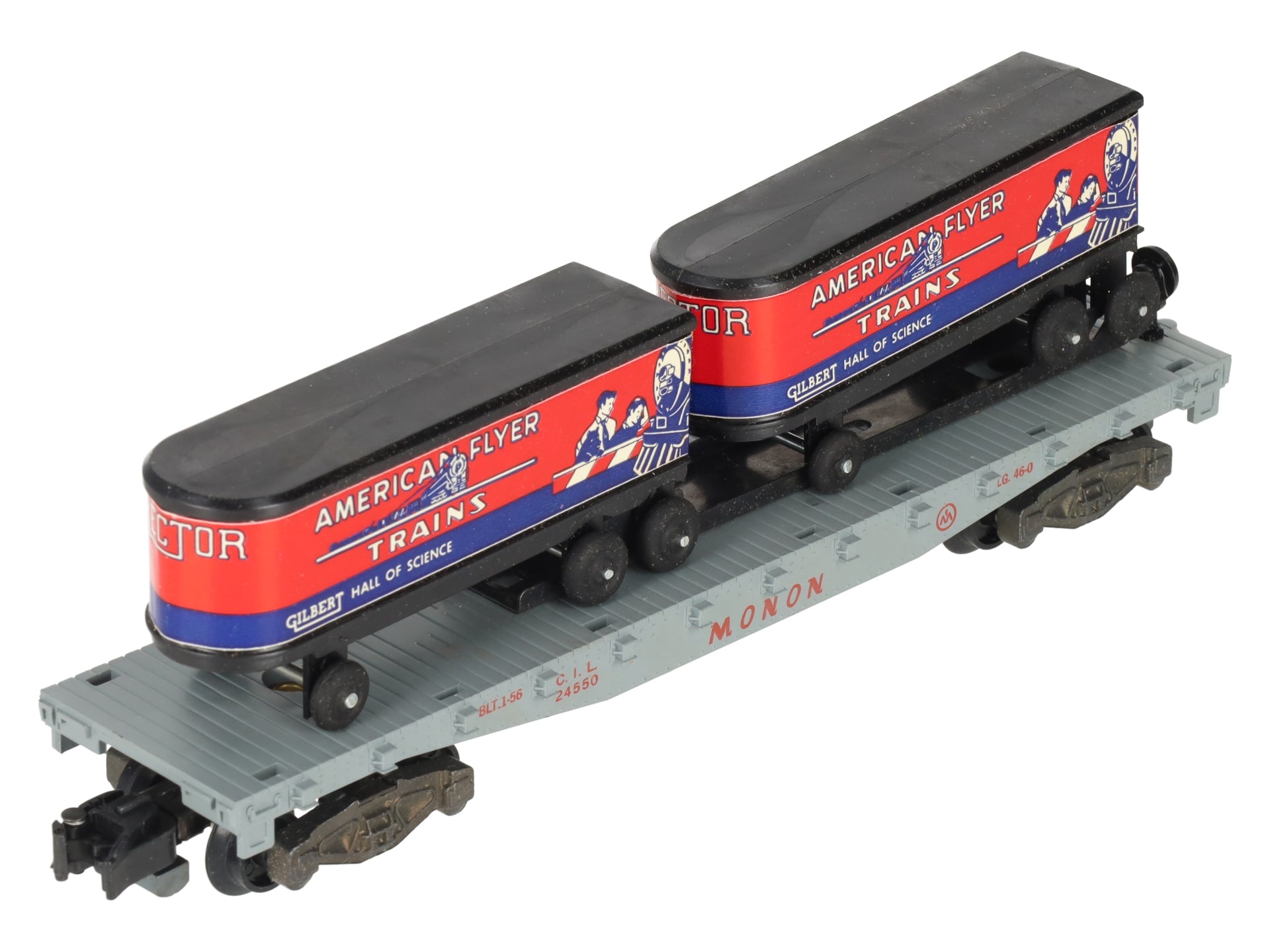American Flyer 23830 Vintage S Piggyback Unloader with 24550 Flatcar EX/Box