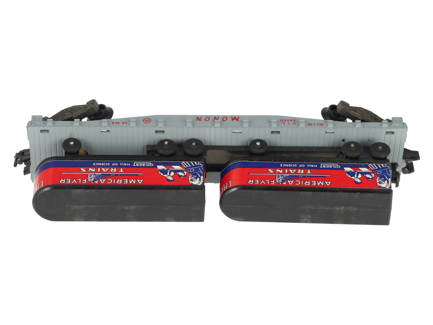 American Flyer 23830 Vintage S Piggyback Unloader with 24550 Flatcar EX/Box