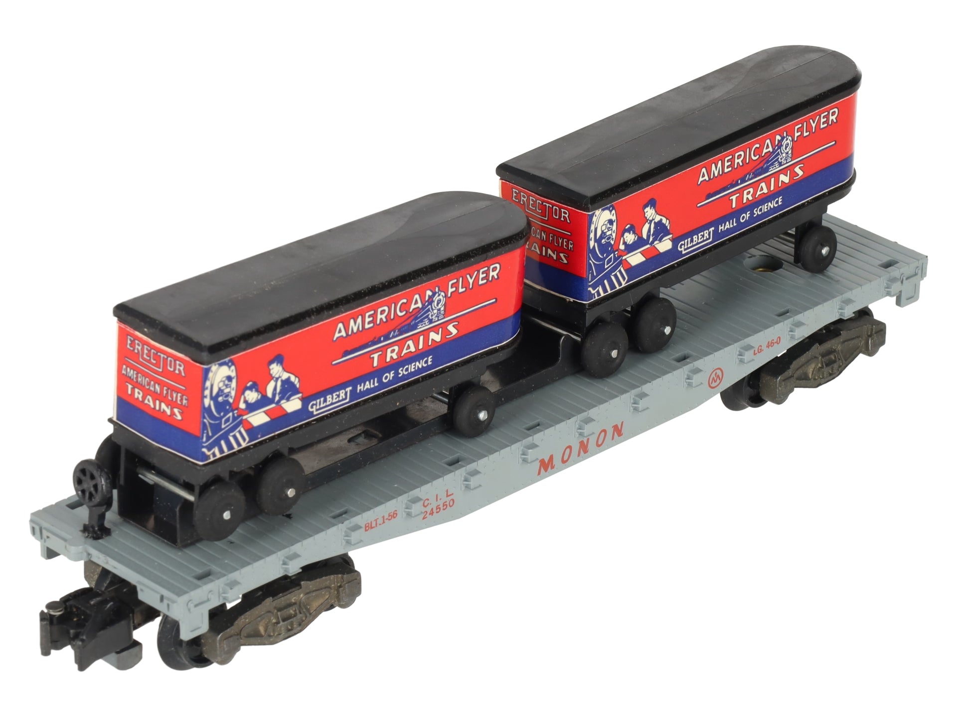 American Flyer 23830 Vintage S Piggyback Unloader with 24550 Flatcar EX/Box