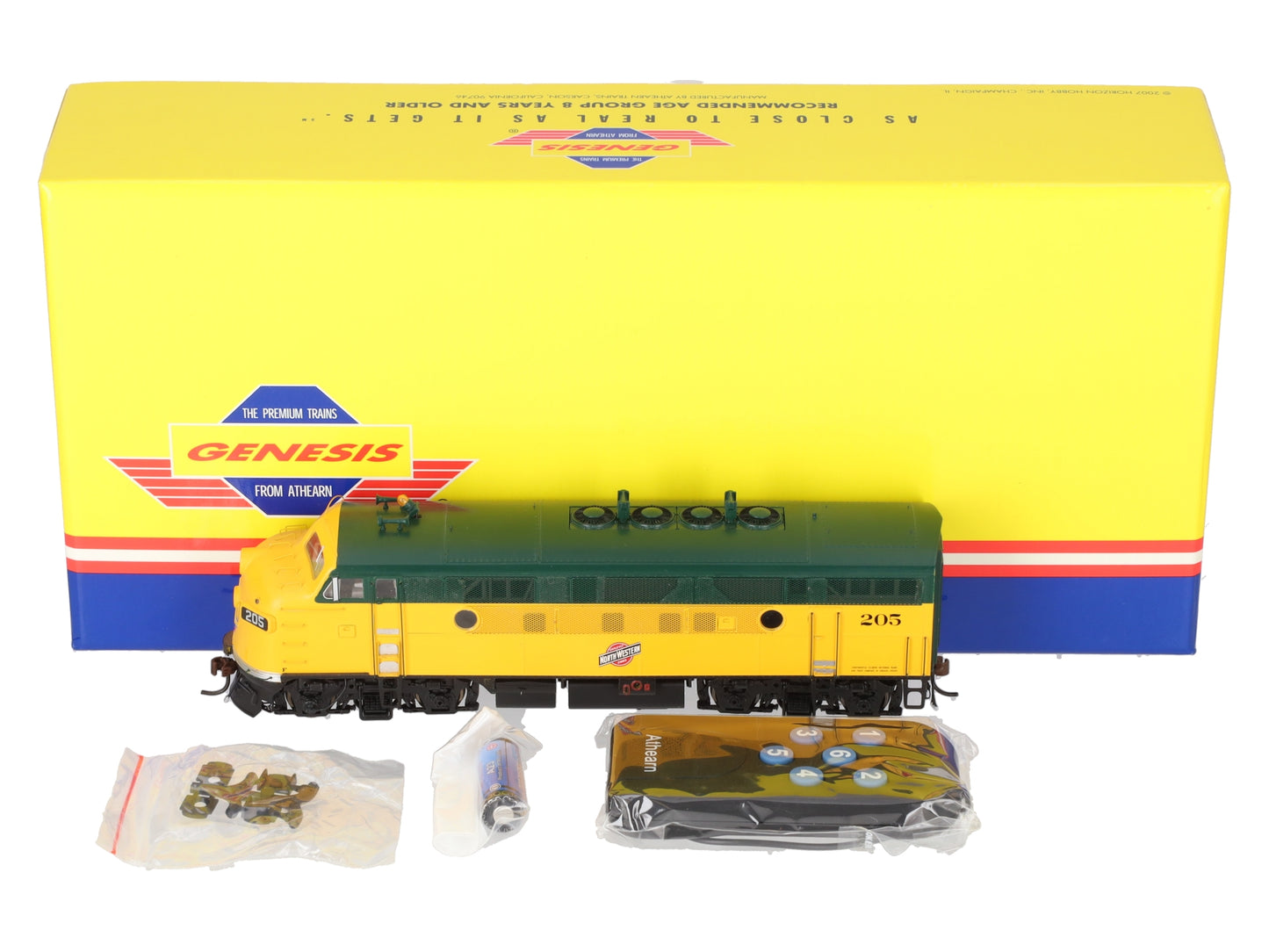 Athearn G22167 HO Scale CNW F-3A Freight Diesel Locomotive w/ Sound #205 EX/Box