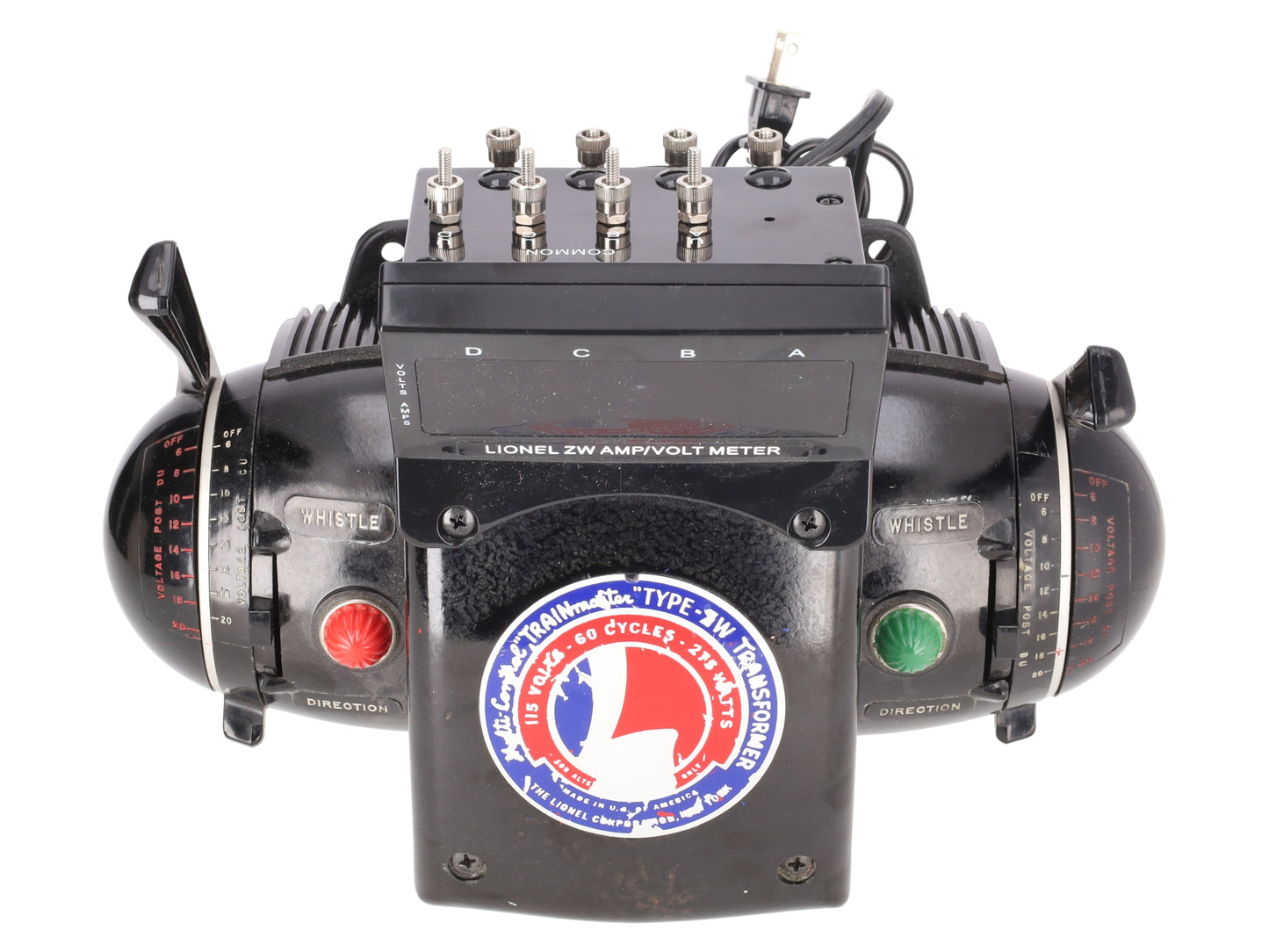 Lionel ZW & 6-14077 O Trainmaster 275 Watt Transformer with Whistle & Amp Meter VG