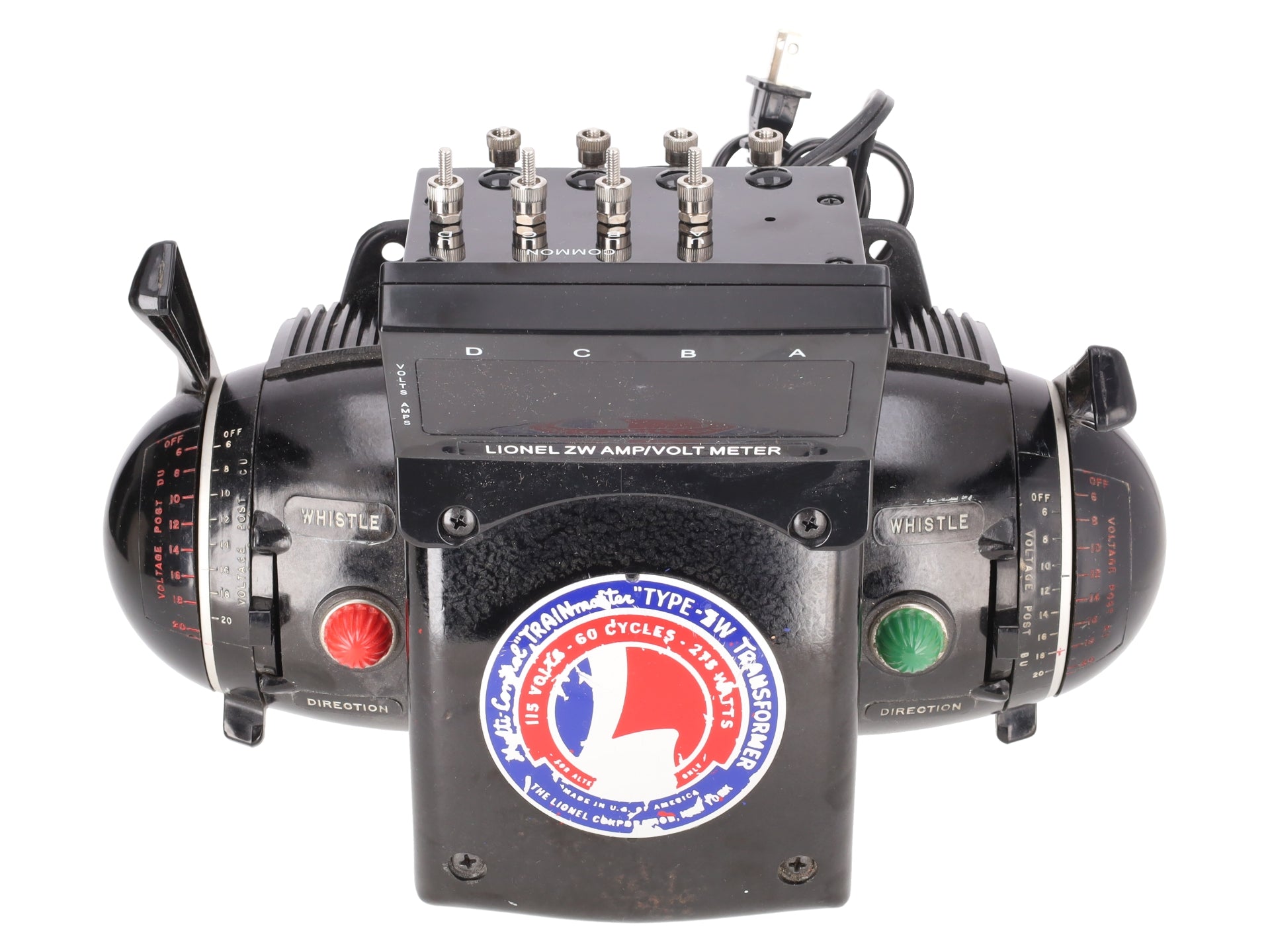 Lionel ZW & 6-14077 O Trainmaster 275 Watt Transformer with Whistle & Amp Meter VG
